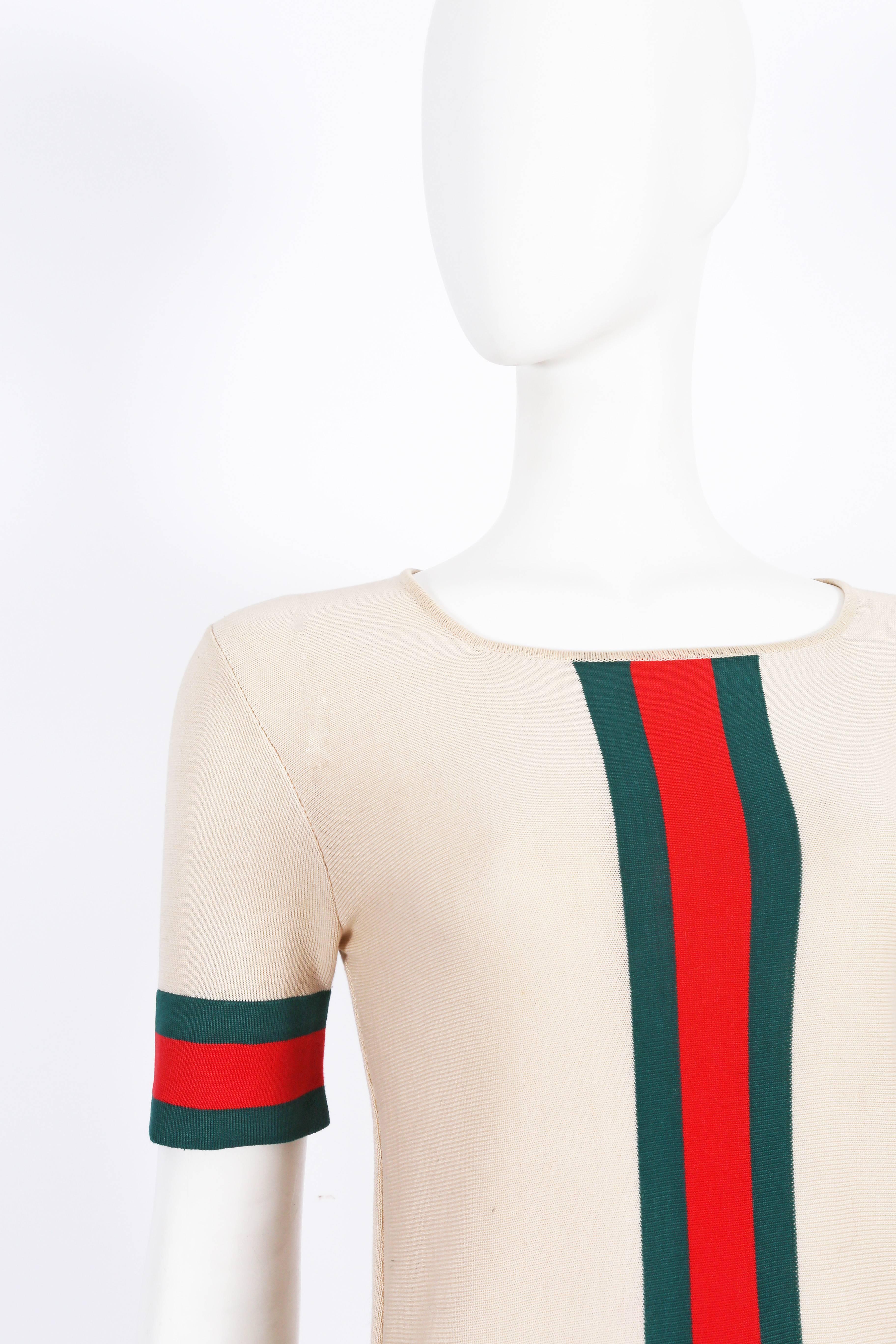 Beige Gucci iconic striped knitted t-shirt, circa 1970s