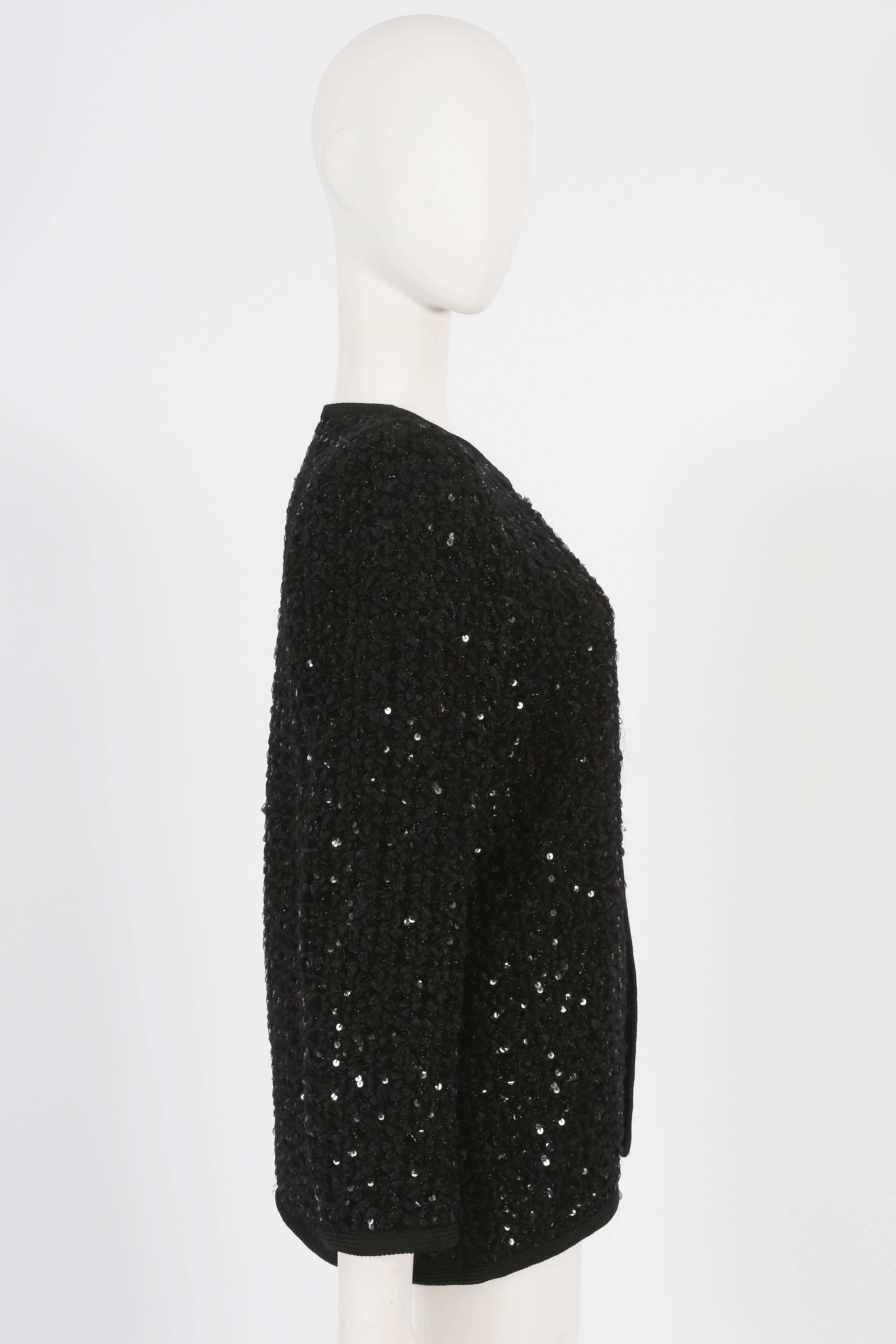 Black Yves Saint Laurent Haute Couture black sequinned evening jacket, fw 1978 For Sale