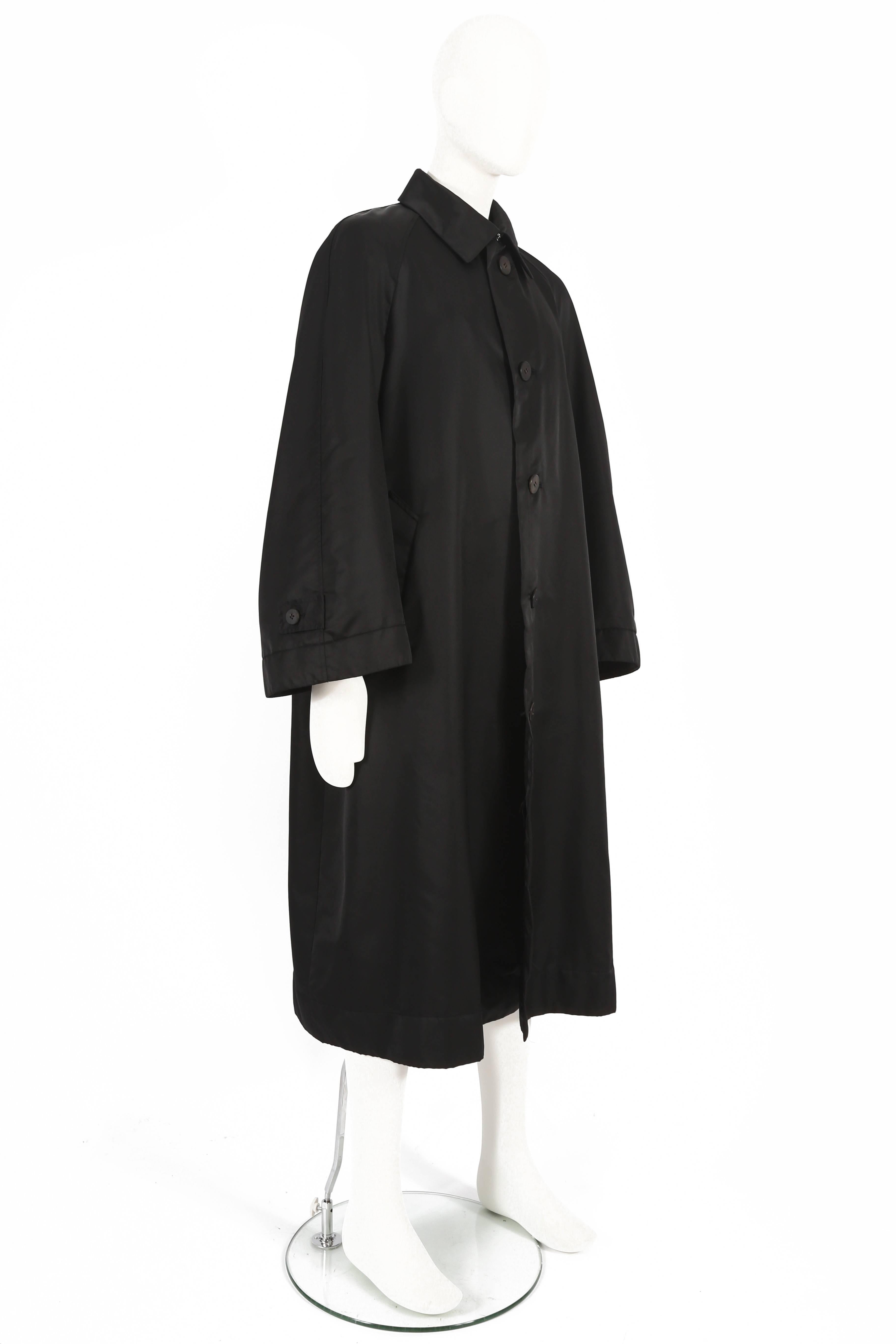 Black Issey Miyake Mens oversized black nylon coat, c. 1990s For Sale