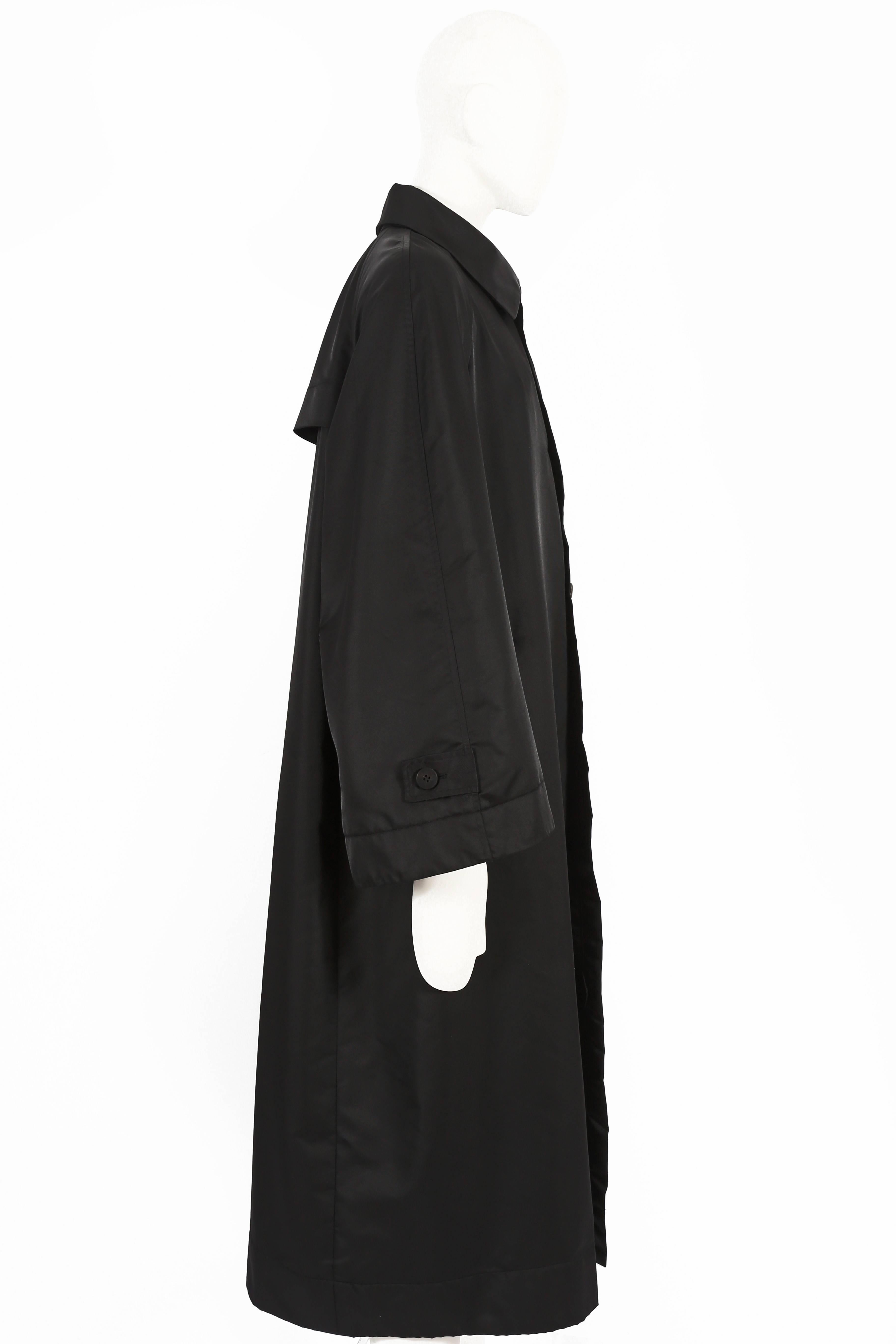 Men's Issey Miyake Mens oversized black nylon coat, c. 1990s For Sale