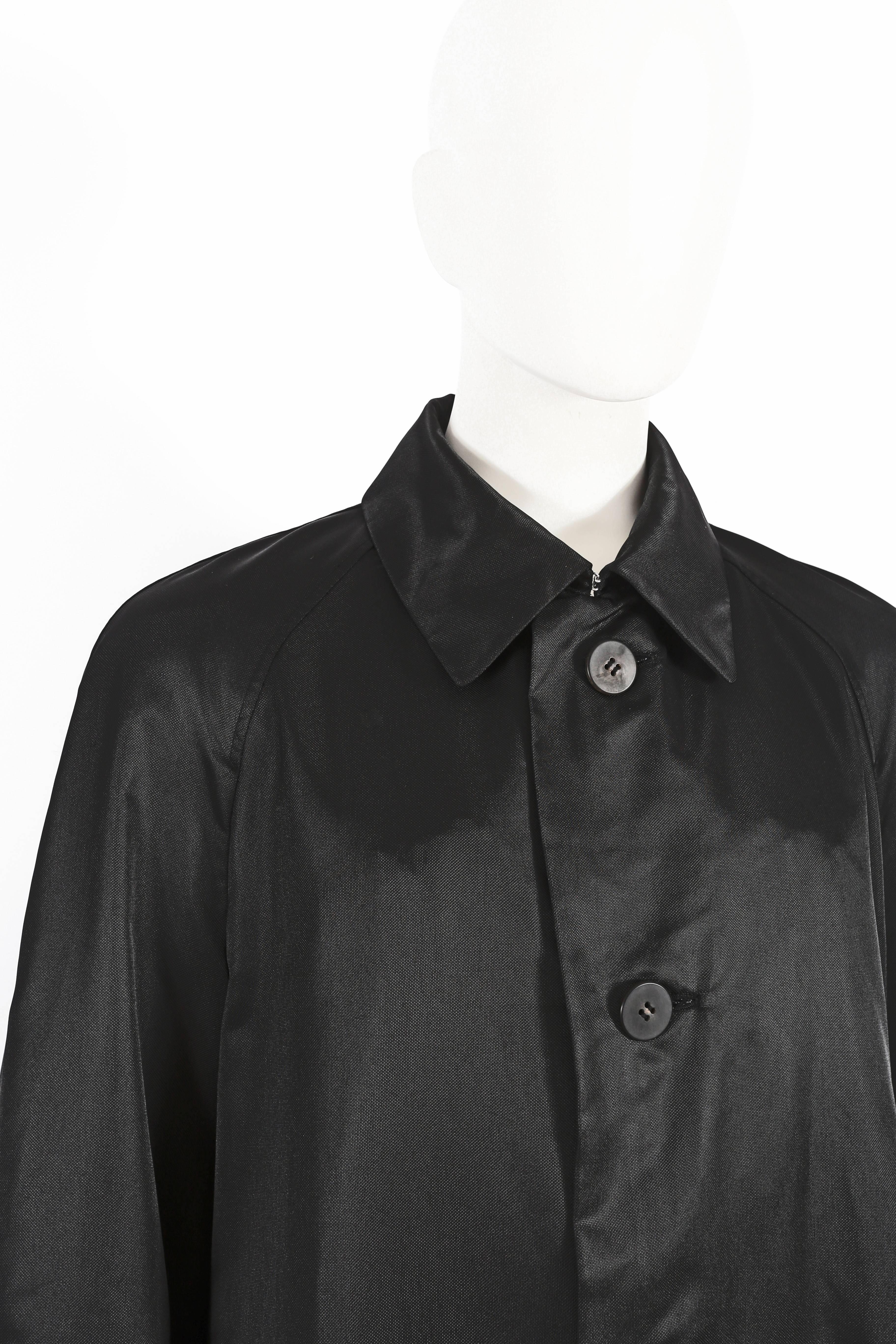 Issey Miyake Mens oversized black nylon coat, c. 1990s For Sale 2