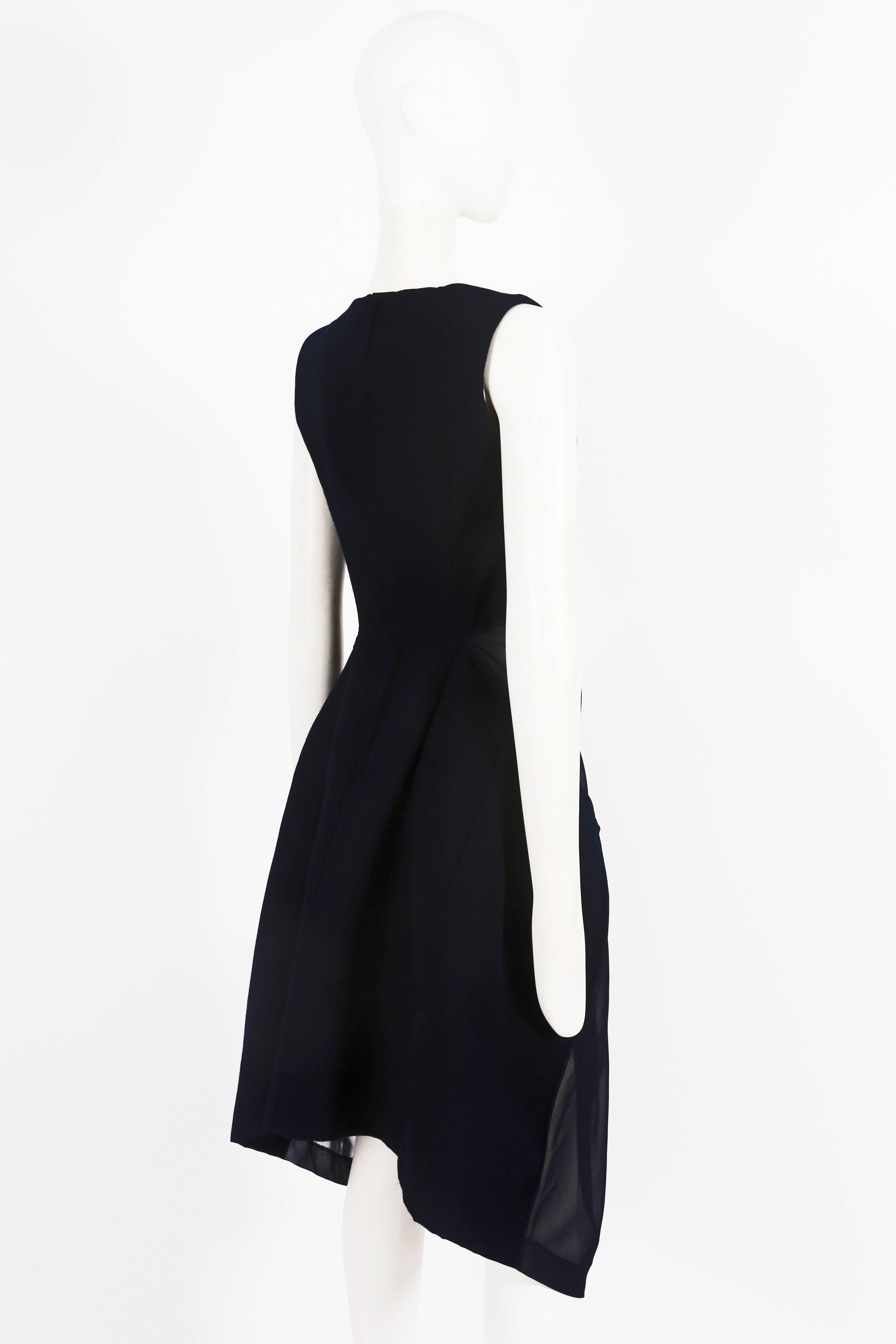 Comme des Garcons deconstructed wool and chiffon dress, fw 1997 In Excellent Condition For Sale In London, GB