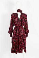 Yves Saint Laurent silk polka dot evening wrap dress, circa 1970s