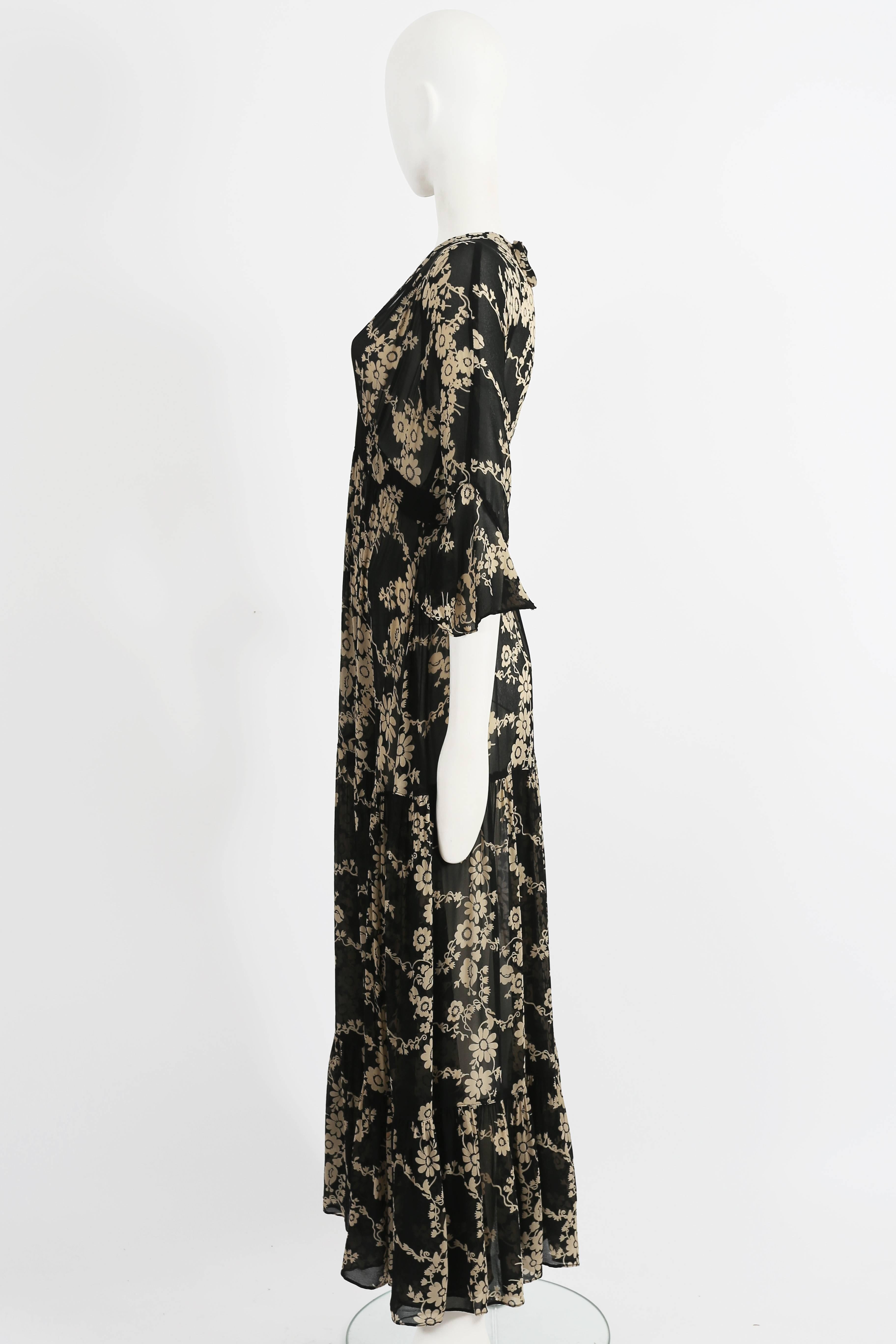 Ossie Clark 'Soviet Rose' chiffon dress with Celia Birtwell print, circa 1972 2