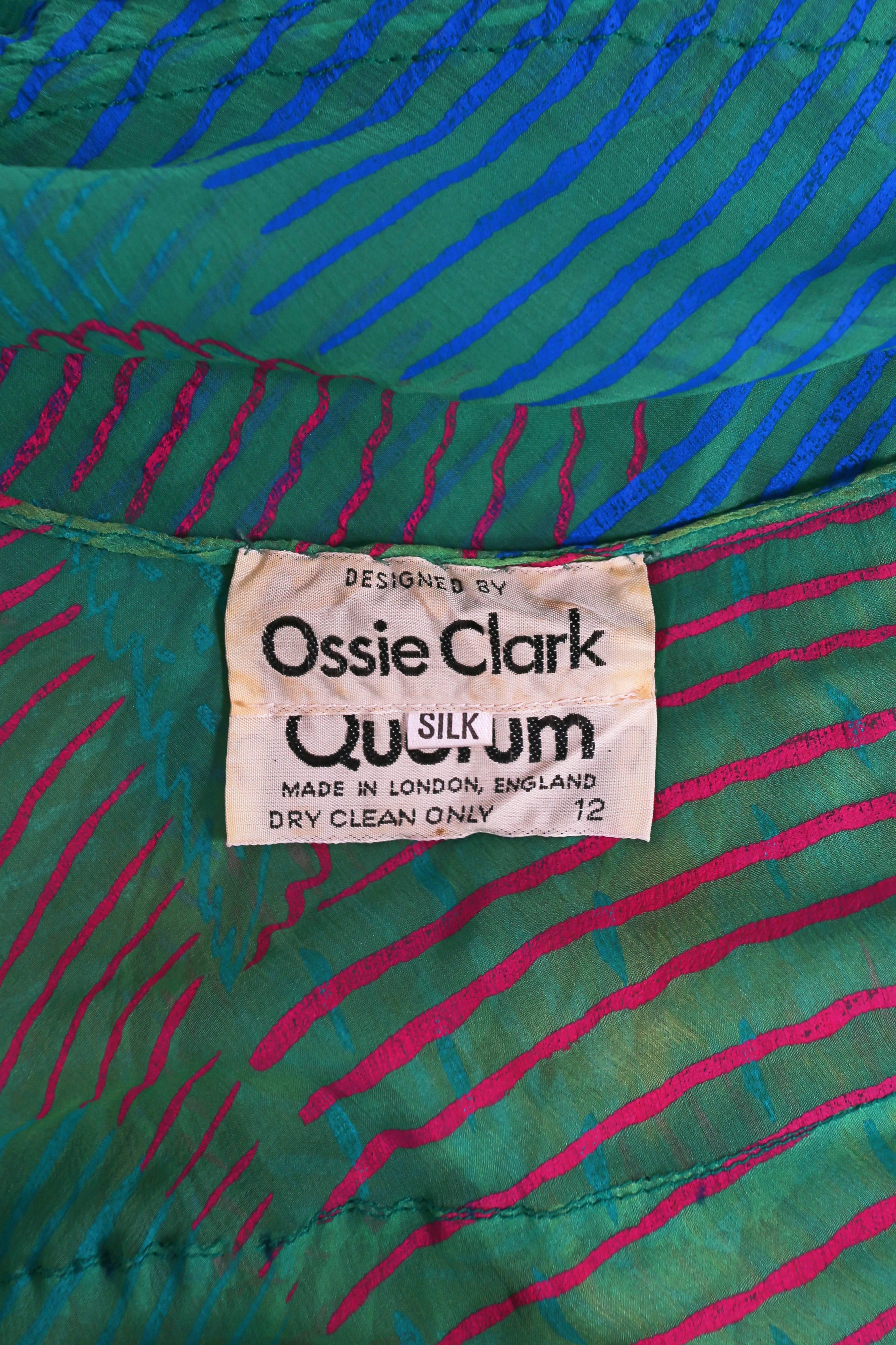 Ossie Clark Celia Birtwell couture silk chiffon screen-print dress, circa 1976 5