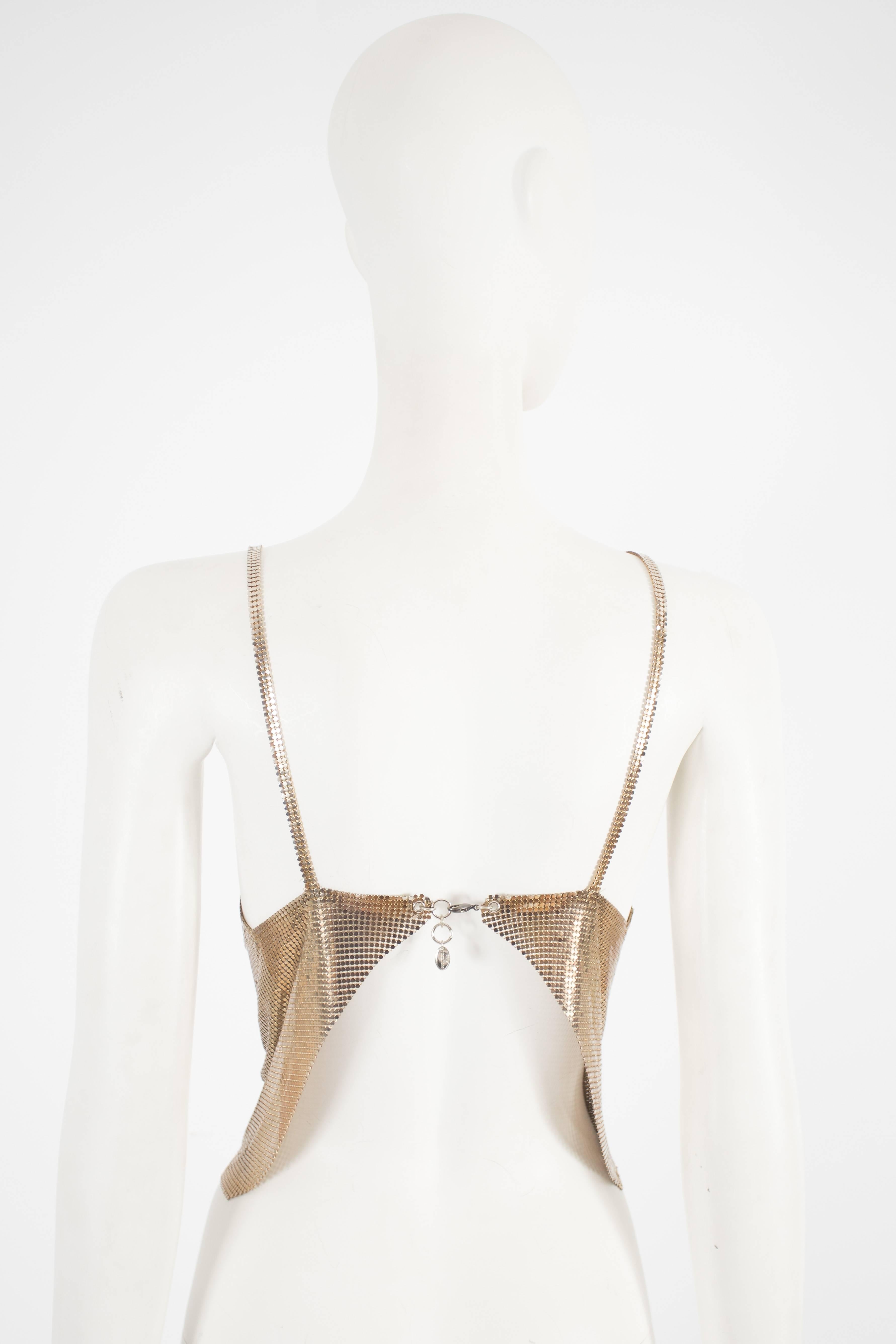 Brown Paco Rabanne gold chainmail evening vest, circa 1968
