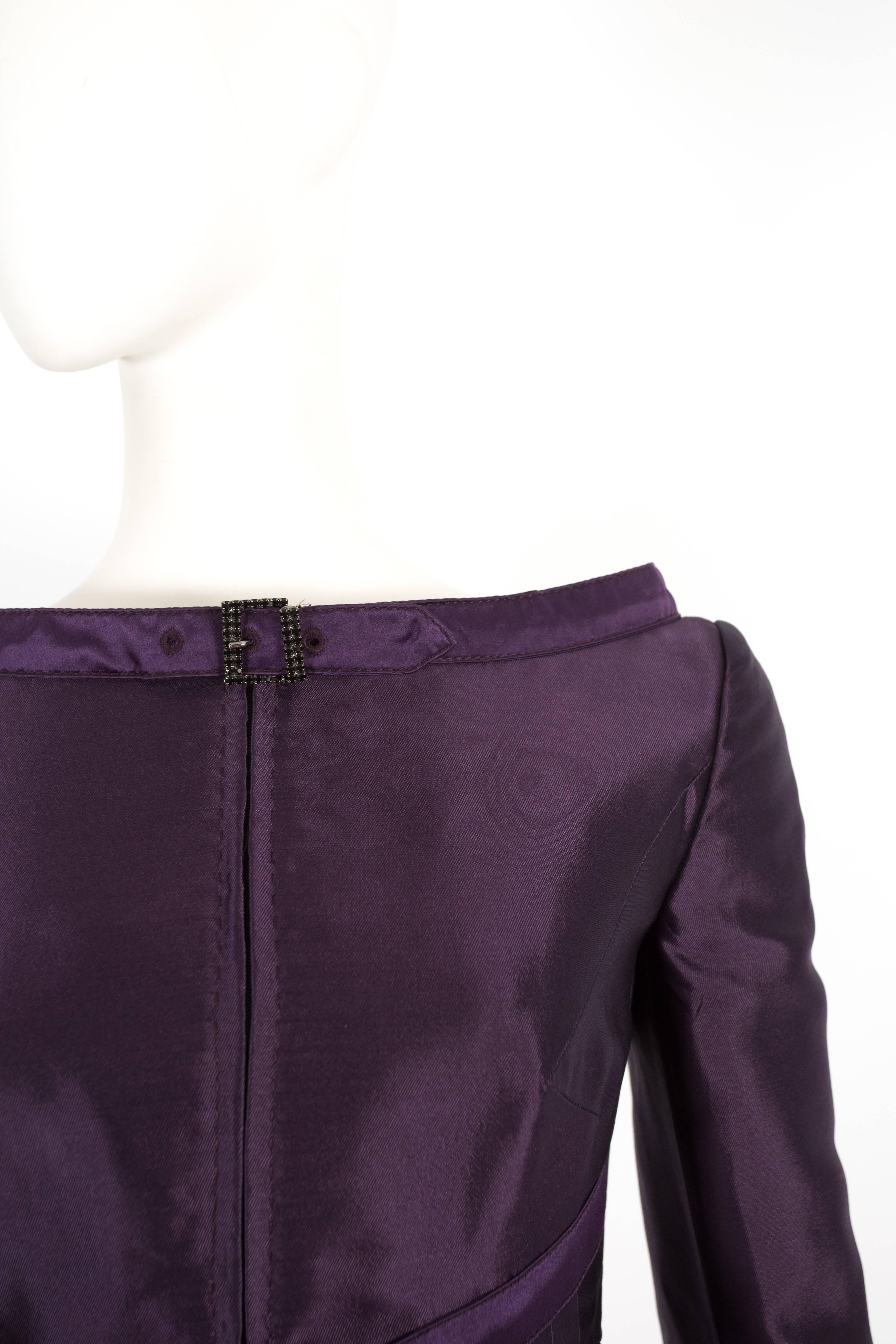 Alexander McQueen purple silk taffeta evening jacket, fw 2007 For Sale 2