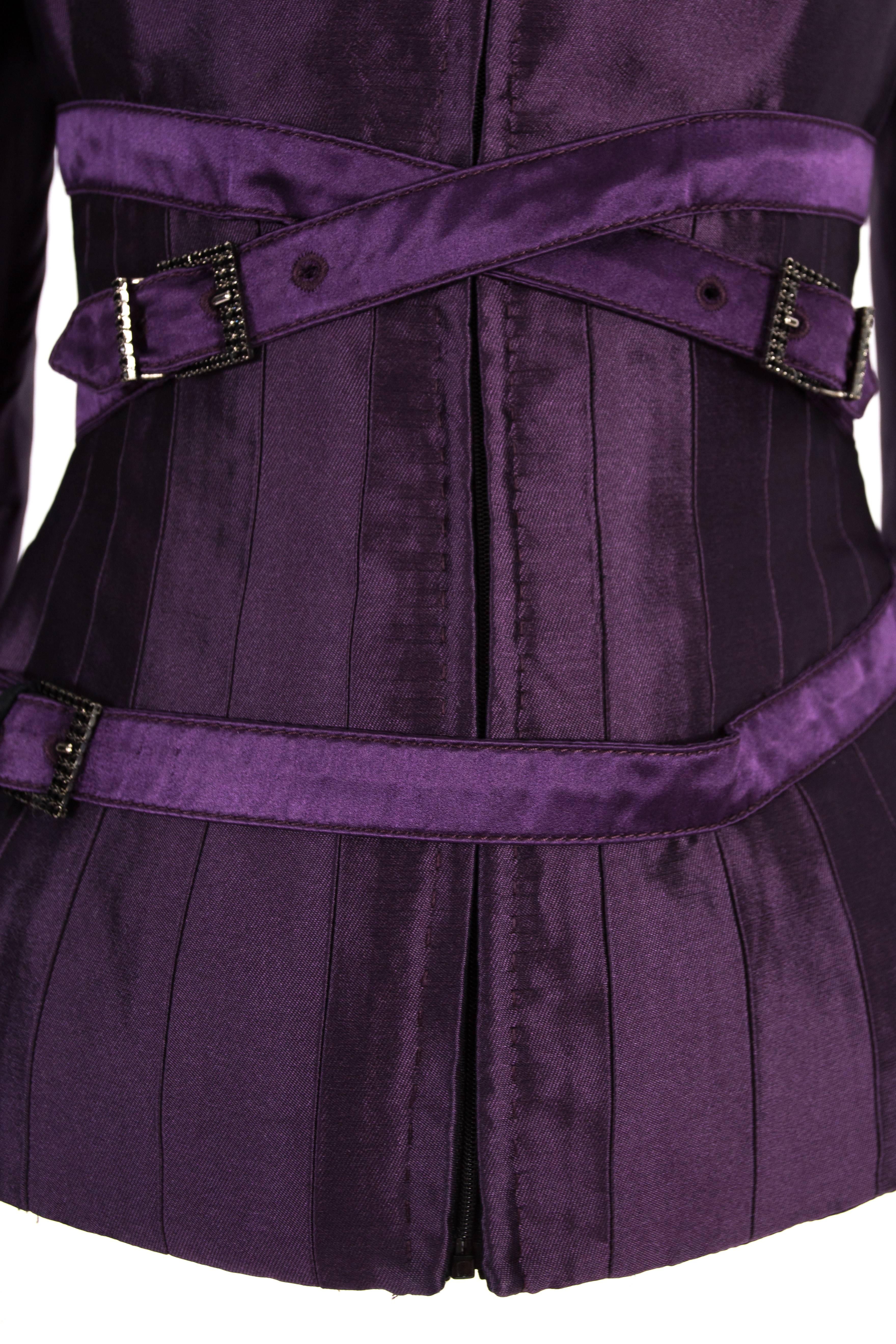 Women's Alexander McQueen purple silk taffeta evening jacket, fw 2007 For Sale