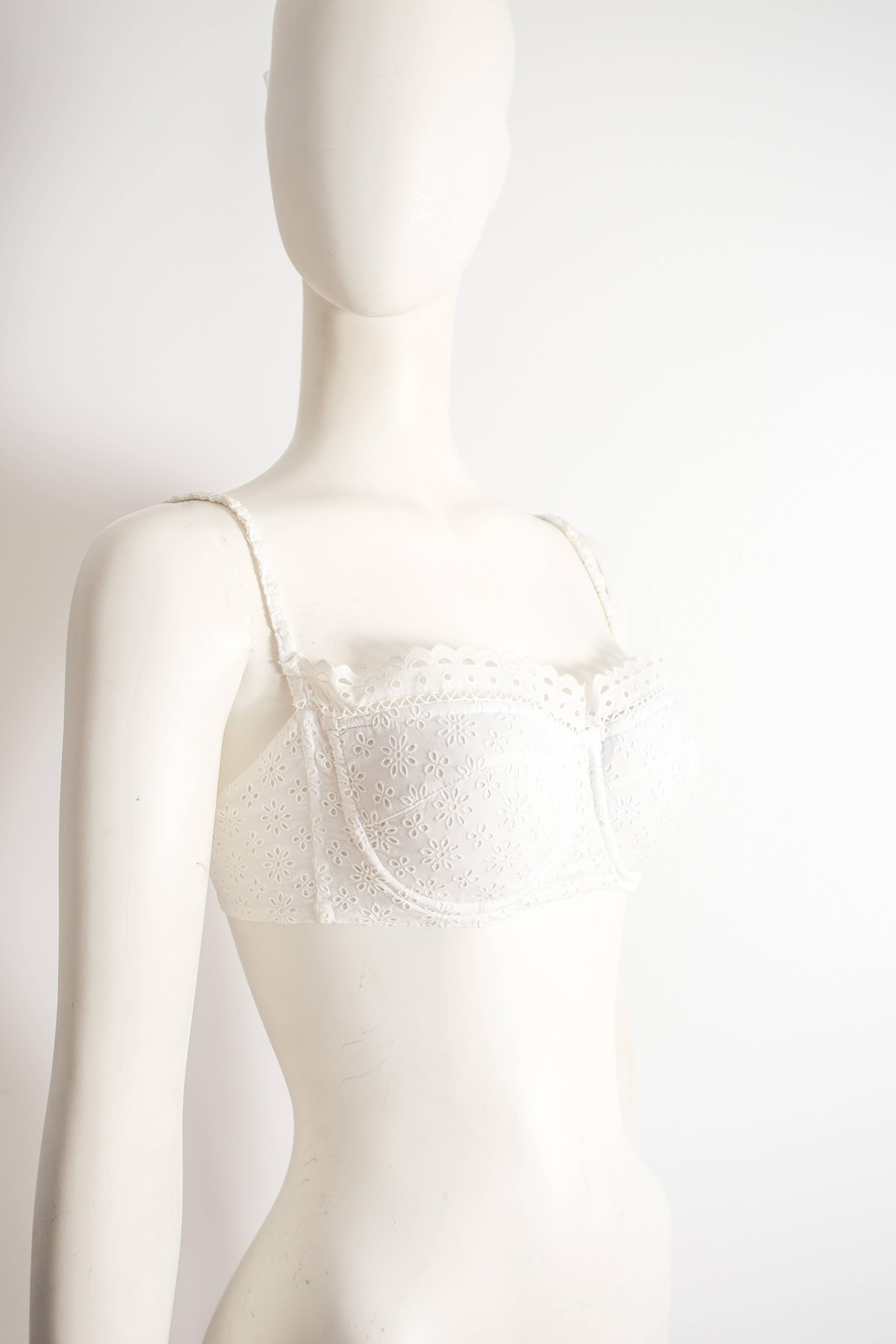 Alaia white broderie anglaise padded bra, spring-summer 1992.