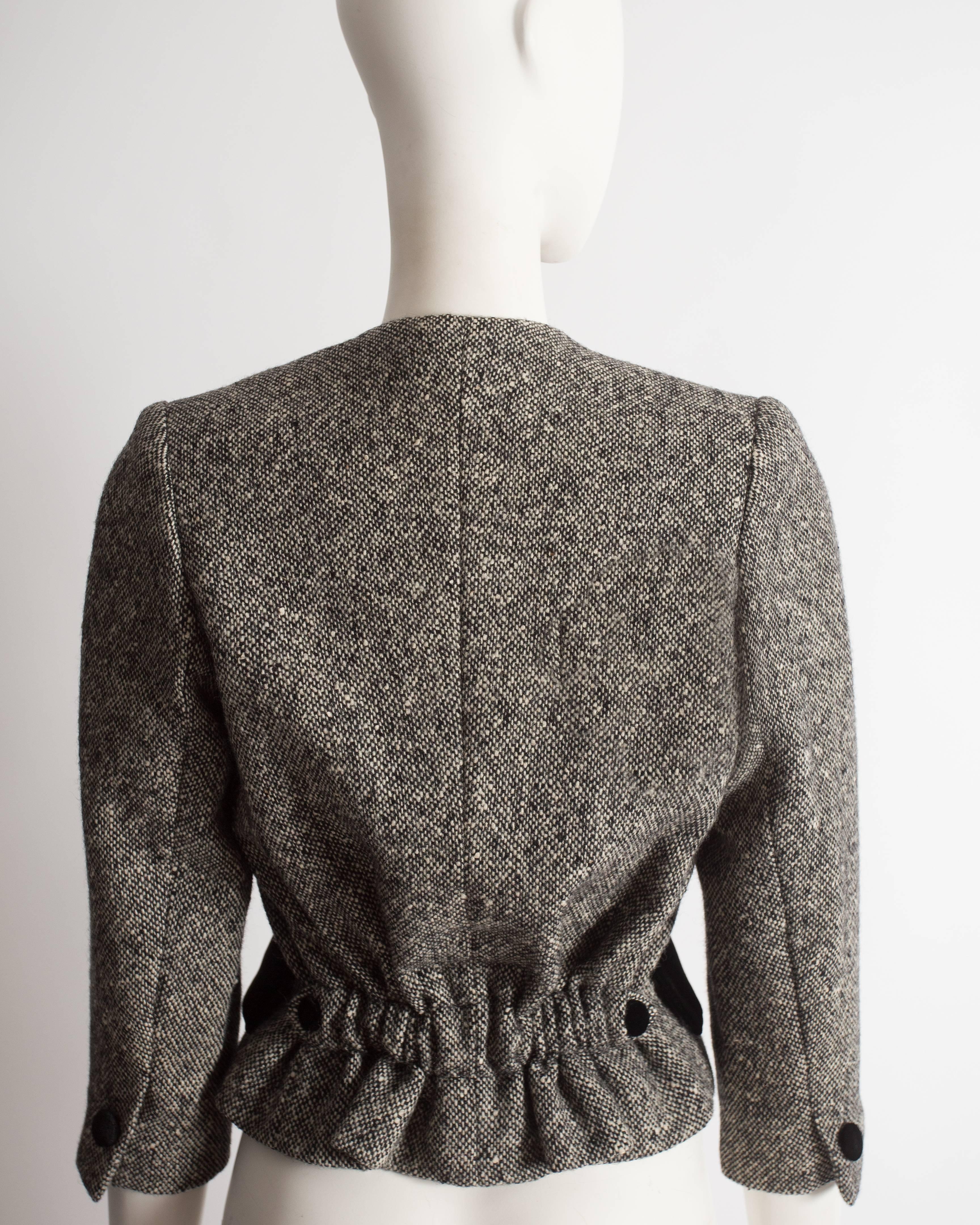 Christian Dior Haute Couture tweed jacket, circa 1950 In Excellent Condition In London, GB