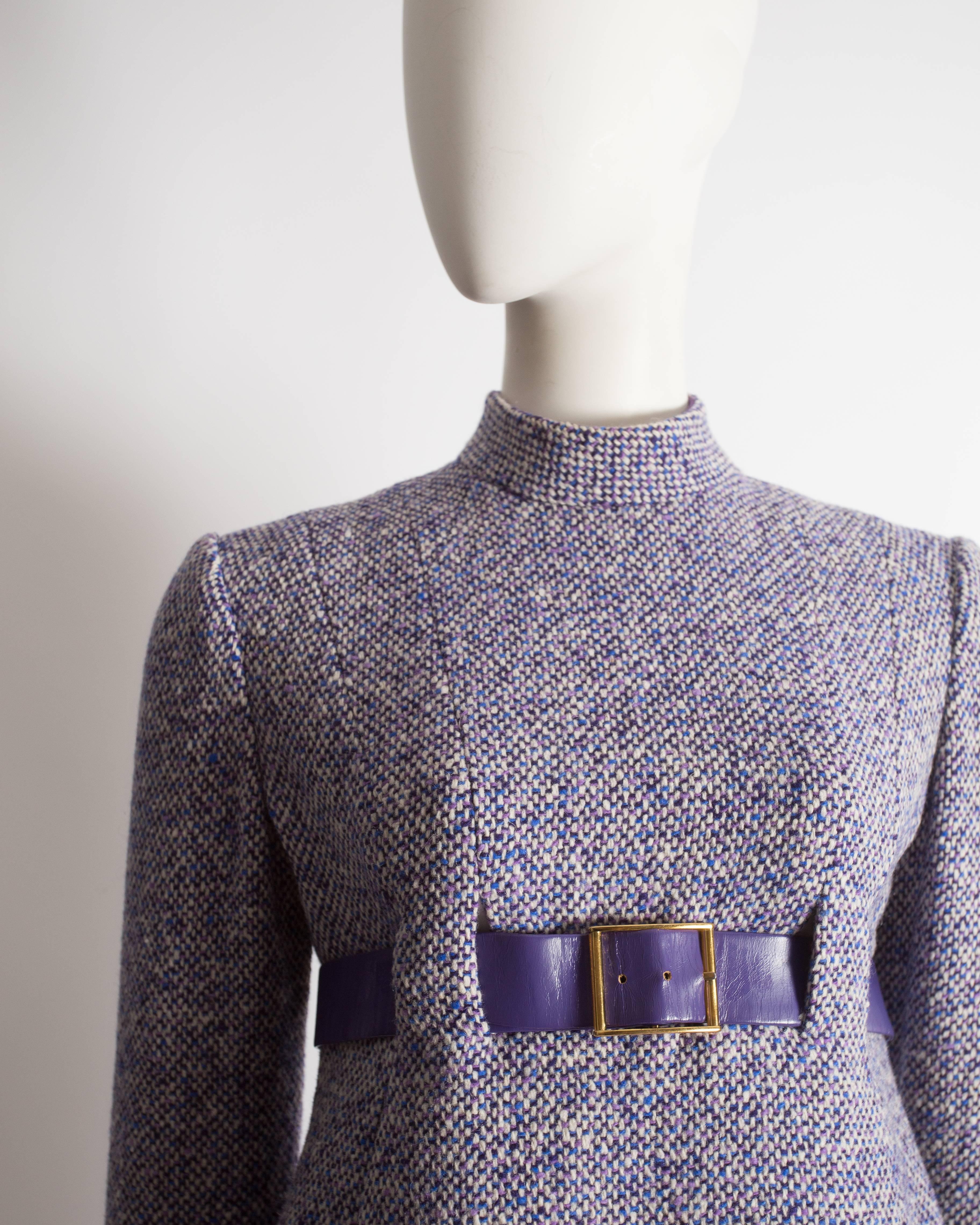 Gray Geoffrey Beene tweed mini dress, circa 1965