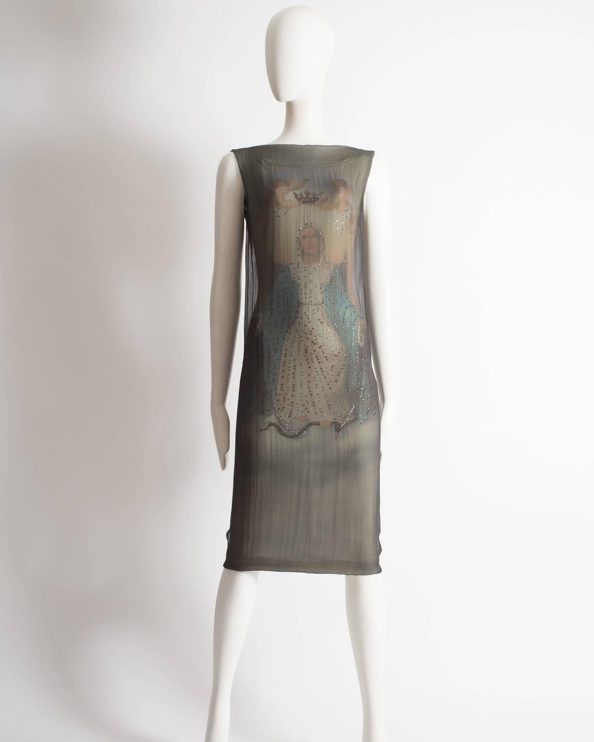 Dolce and Gabbana Virgin Mary chiffon shift dress, circa 1998 For Sale ...