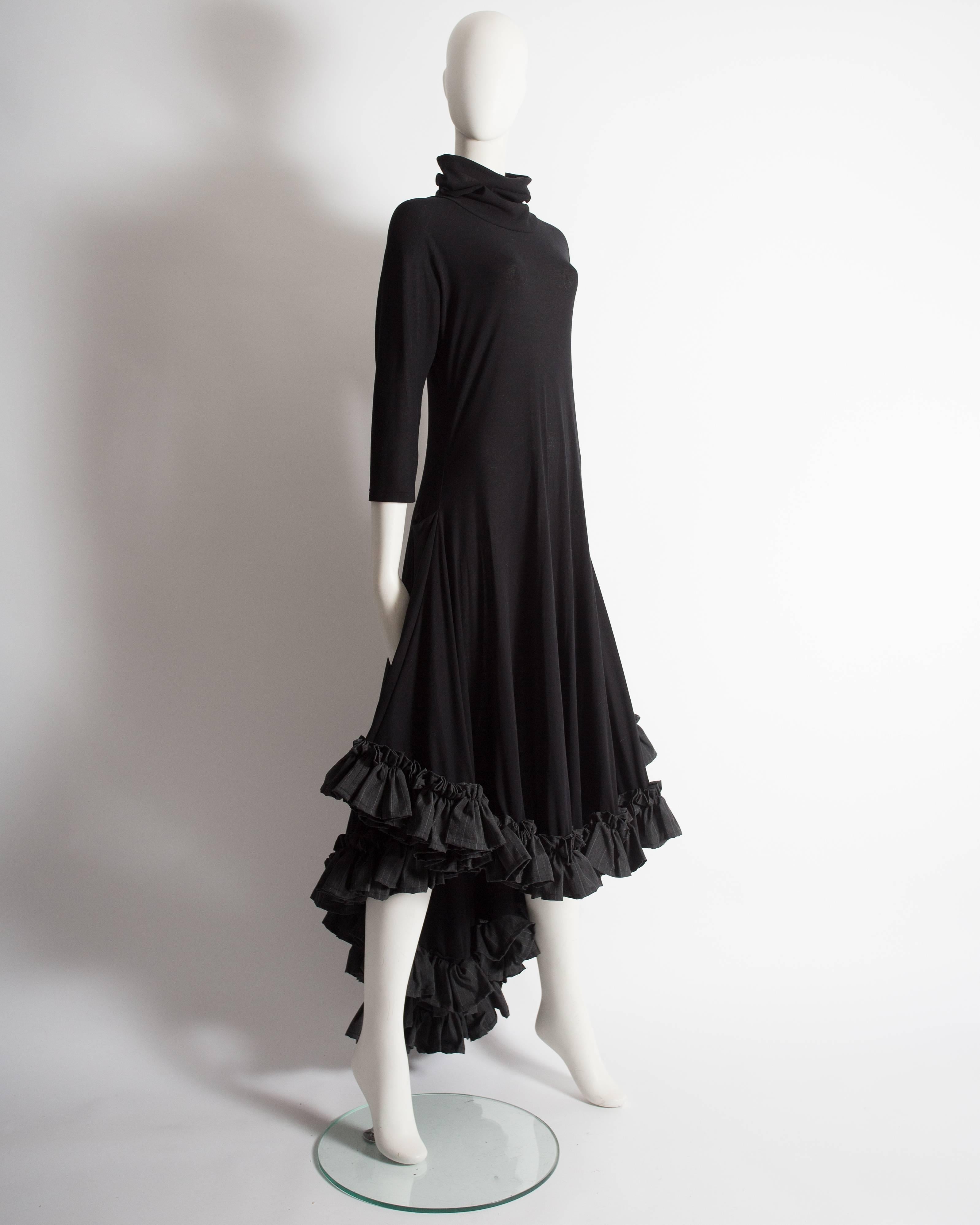 Yohji Yamamoto black ruffled swing dress, circa 1999 1