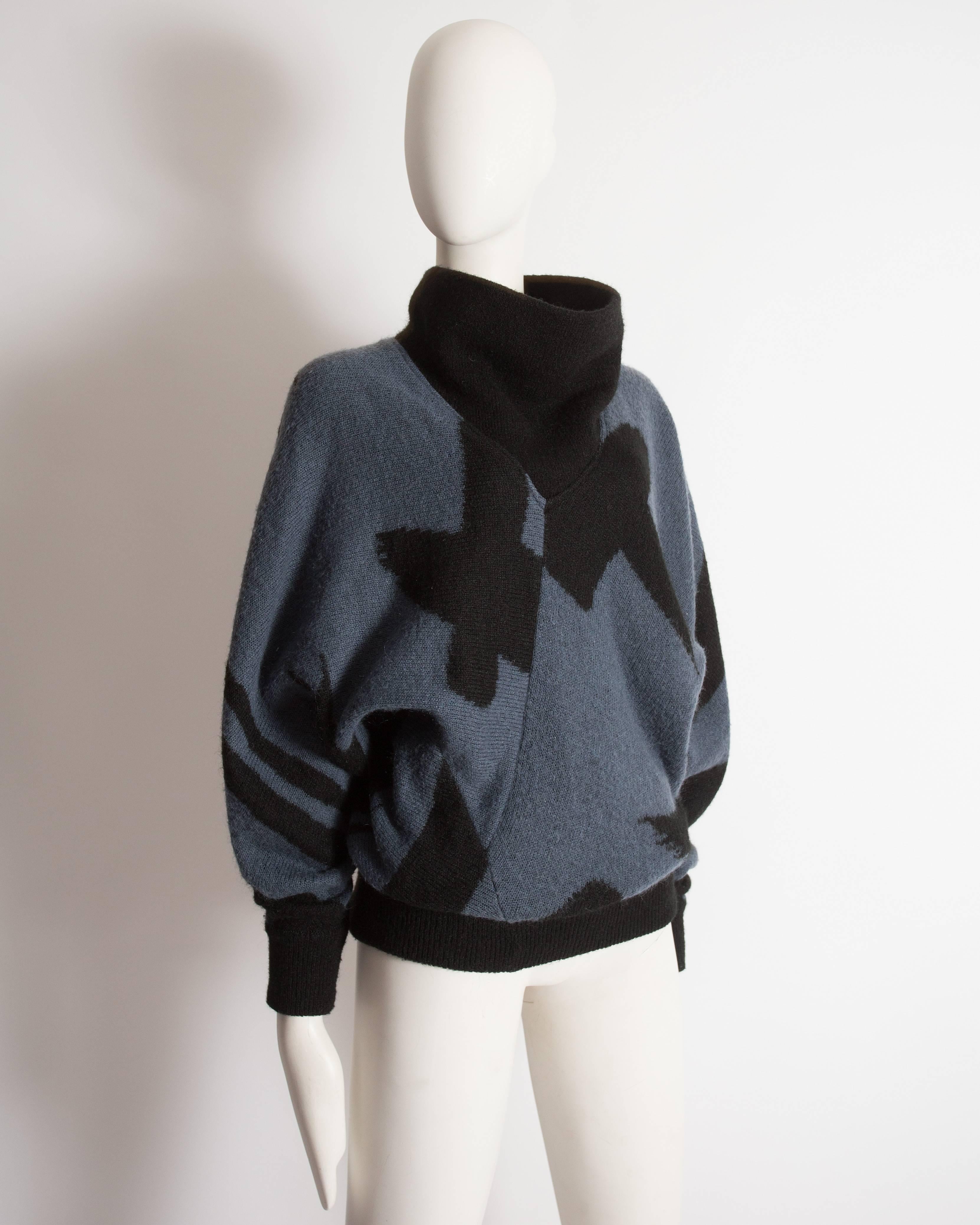 Black Issey Miyake oversized wool sweater, circa 1980