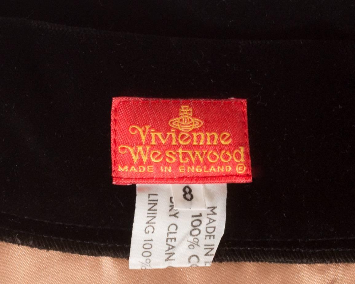 Women's Vivienne Westwood black velvet mini skirt with crinoline, circa 1991