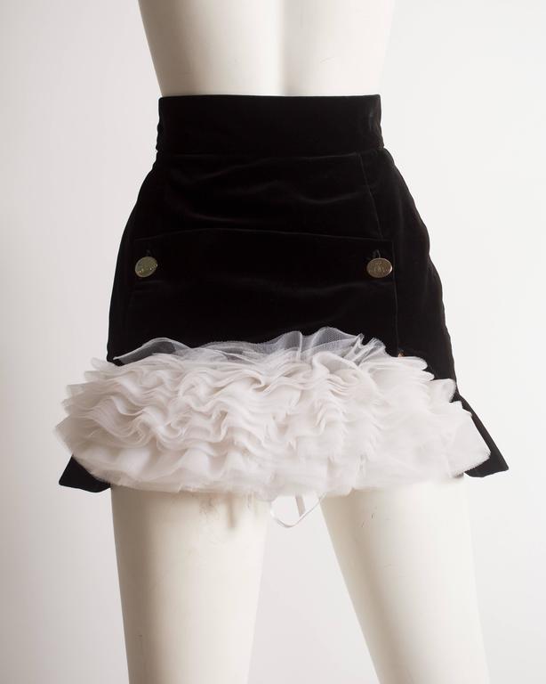 Vivienne Westwood black velvet mini skirt with crinoline, circa 1991 at 1stDibs | vivienne 