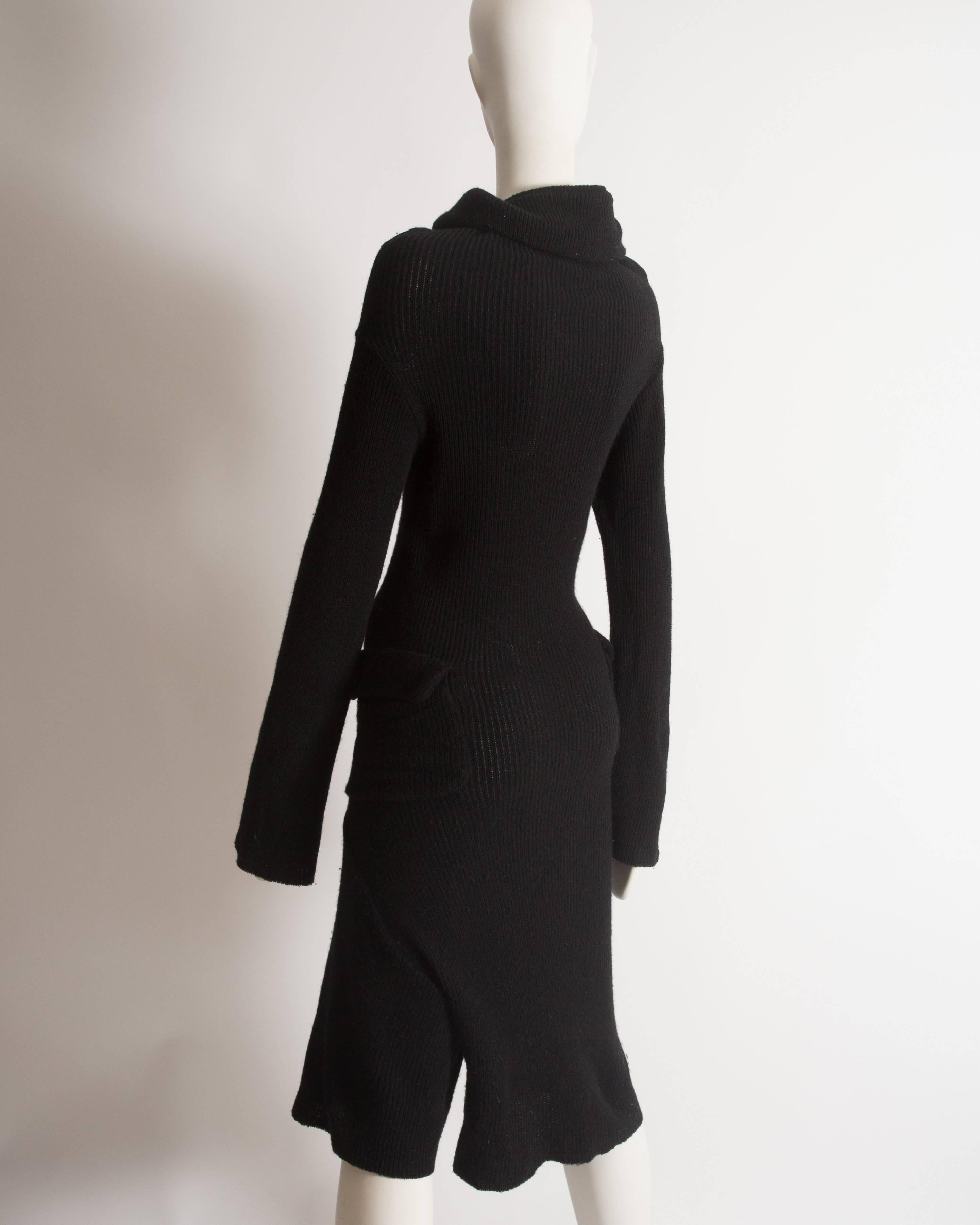 Women's Comme des Garcons black wool deconstructed playsuit, circa 2002