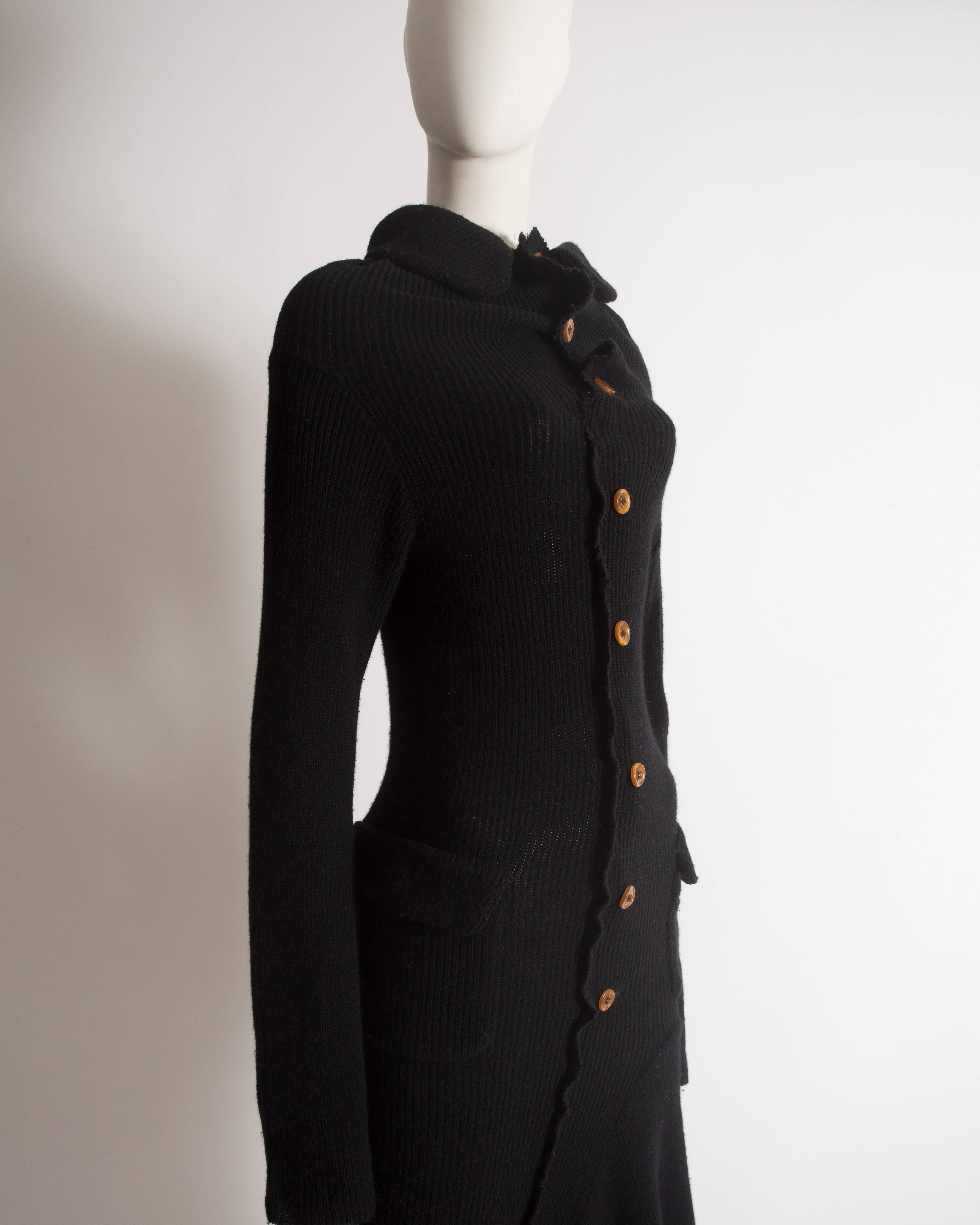 Comme des Garcons black wool deconstructed playsuit, circa 2002 1