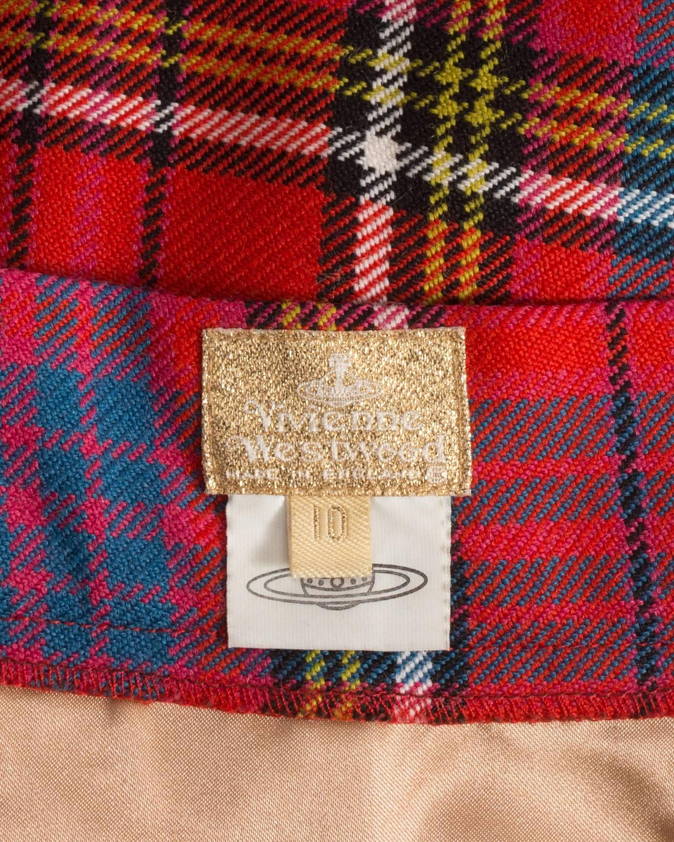 Brown Vivienne Westwood Tartan Wool Mini Skirt, Circa 1993