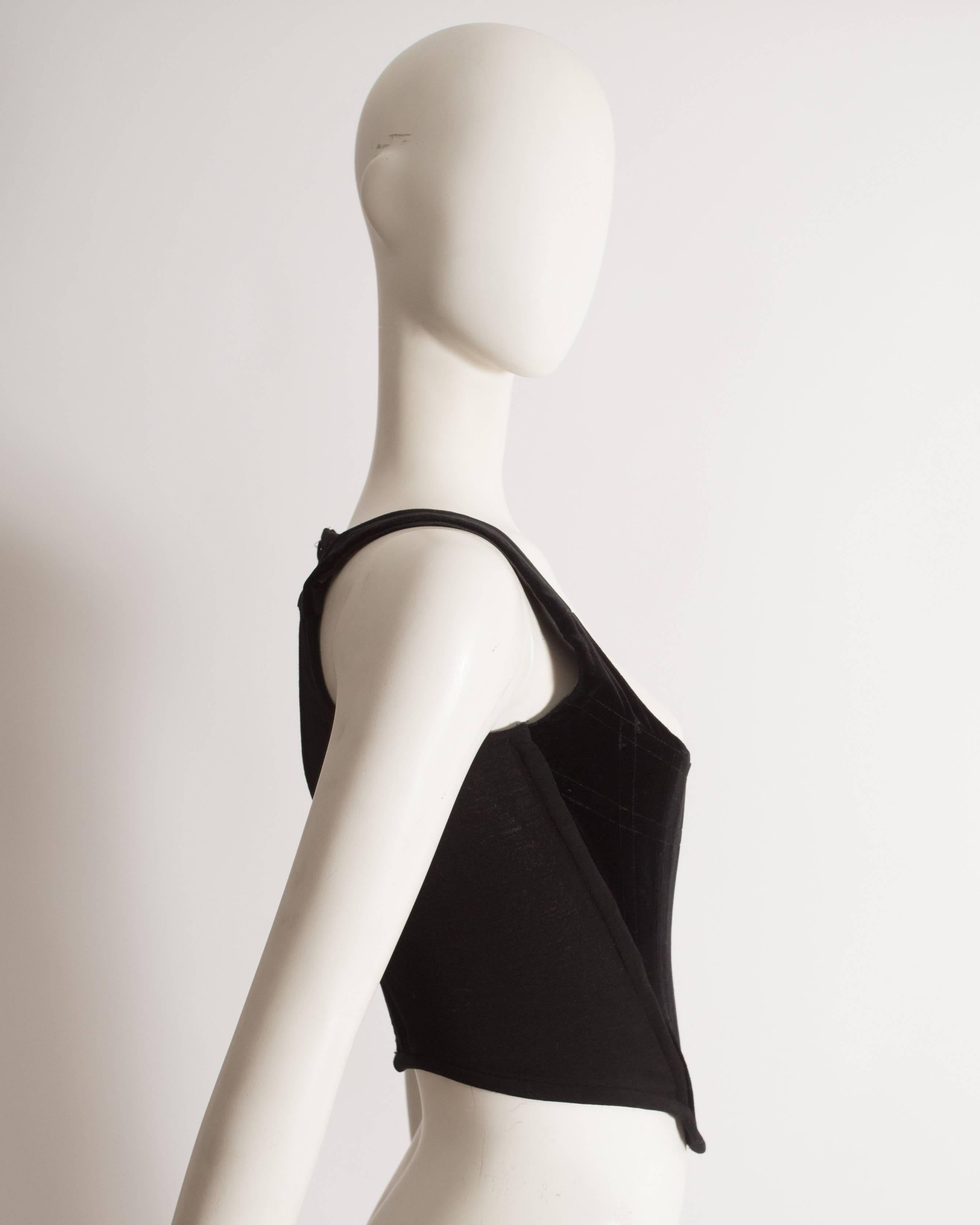 Black Vivienne Westwood black velvet and wool corset, circa 1993