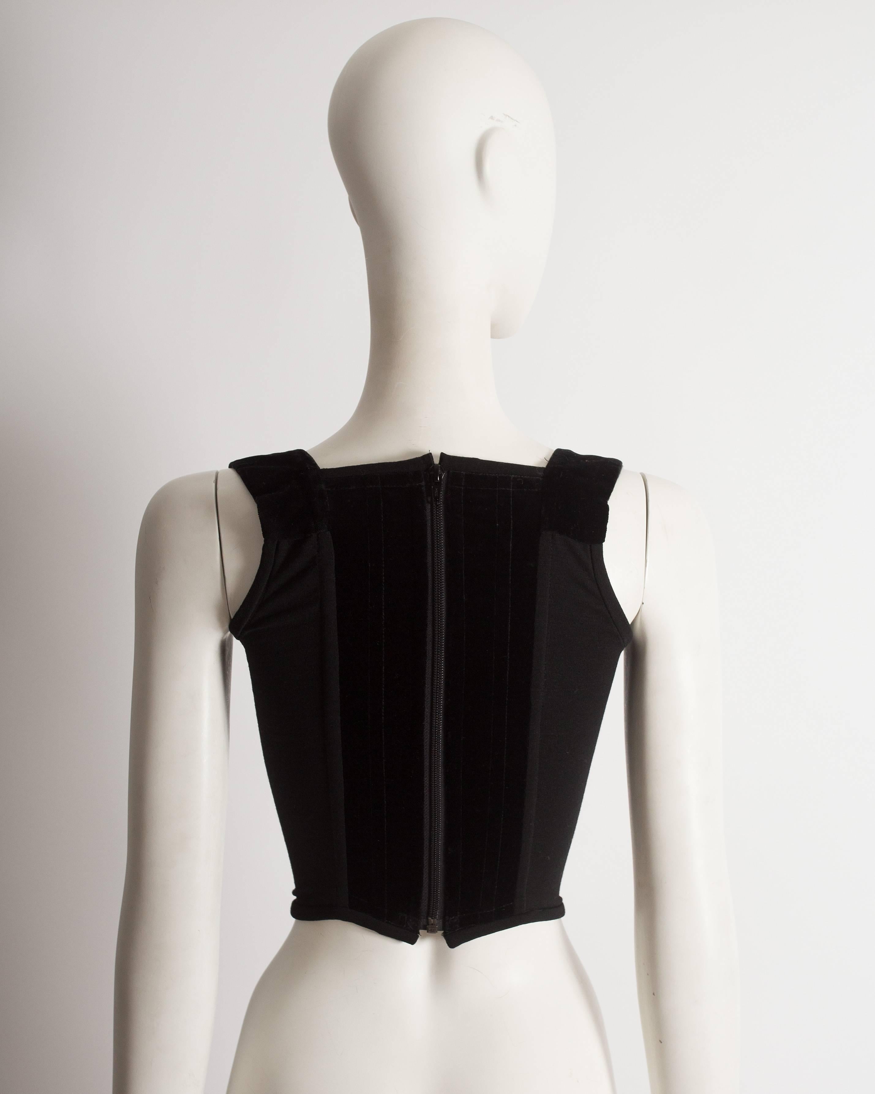 Vivienne Westwood black velvet and wool corset, circa 1993 In Excellent Condition In London, GB