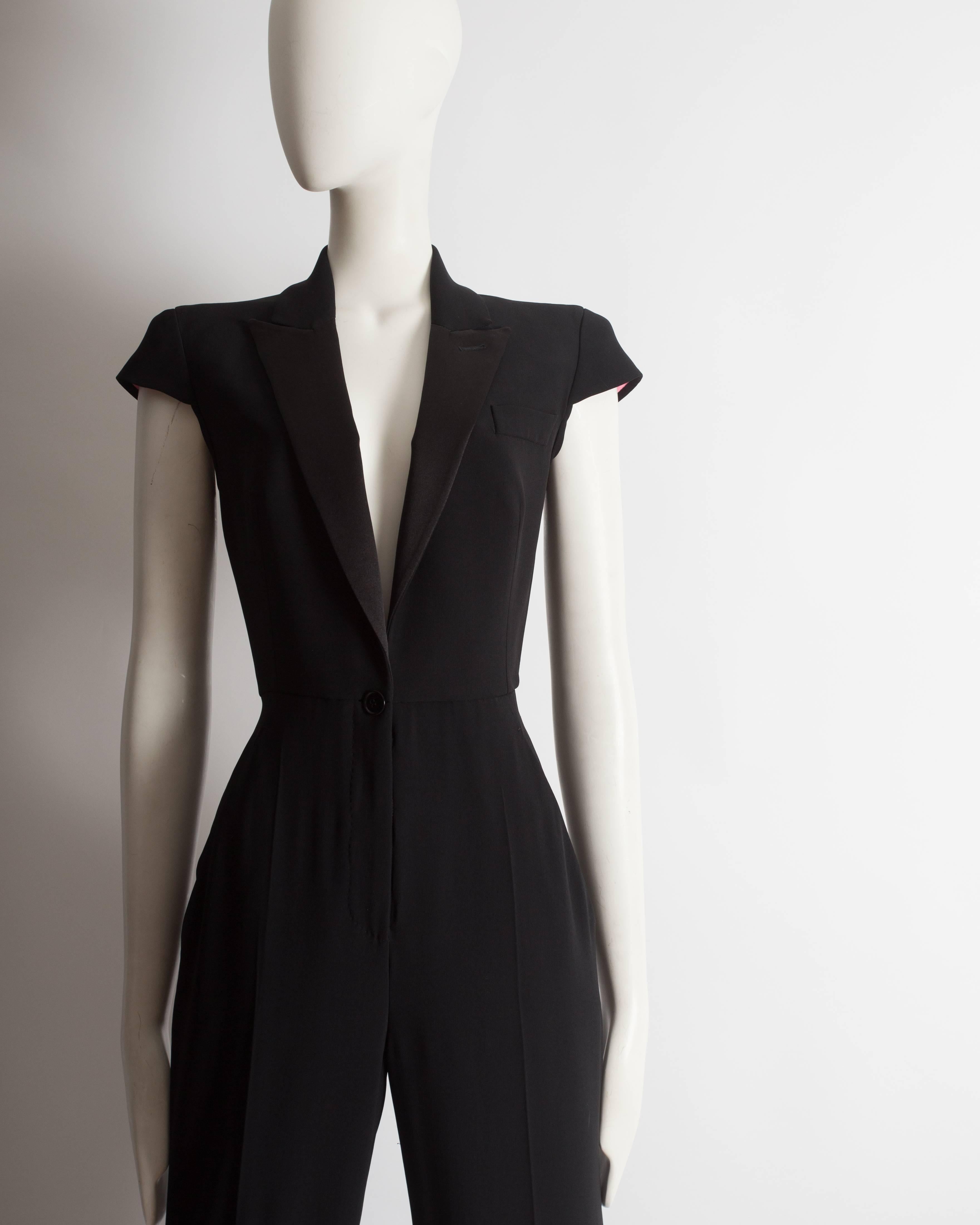 alexander mcqueen tuxedo jumpsuit