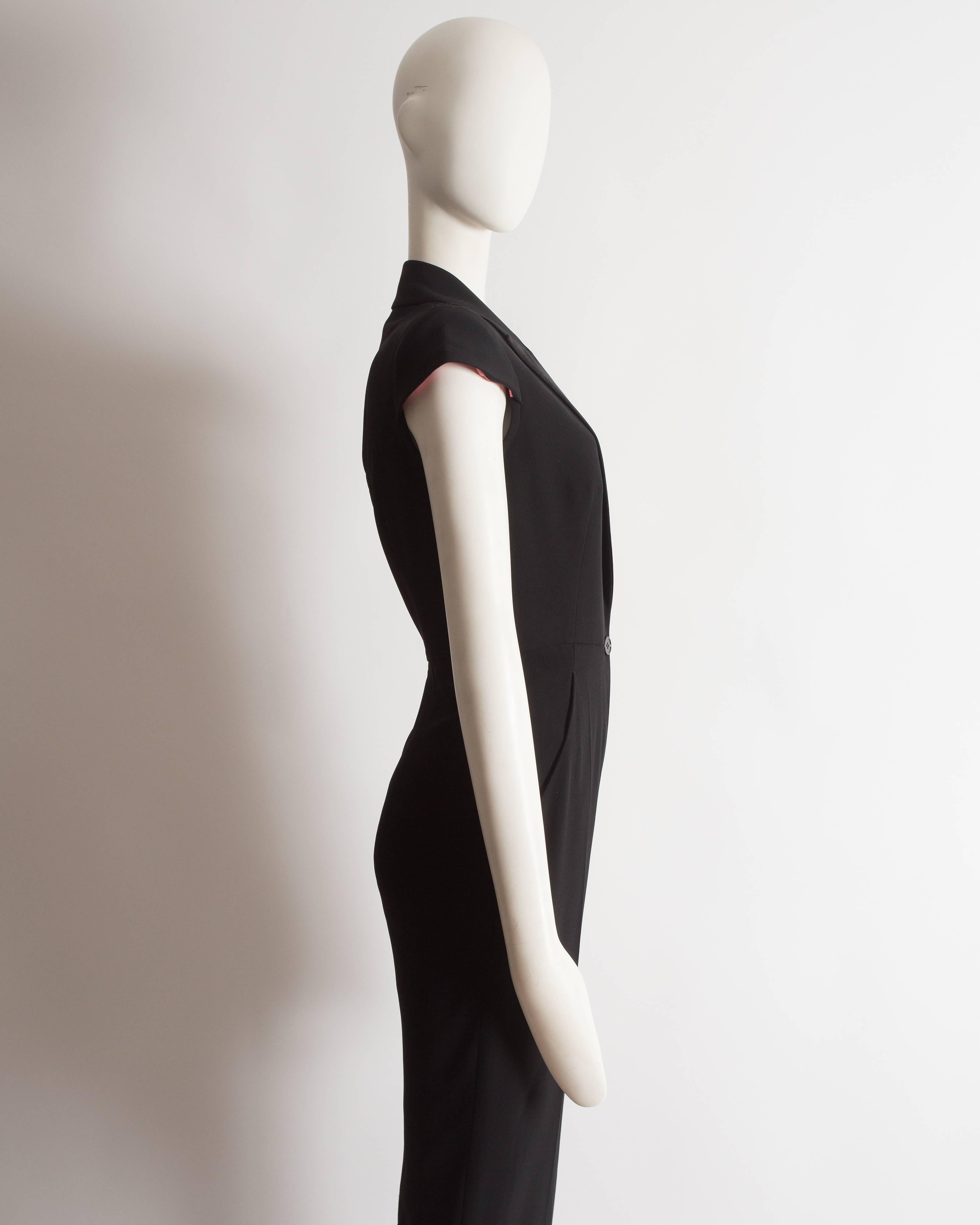 Combinaison en soie noire Alexander McQueen, P/E 2008 Pour femmes en vente