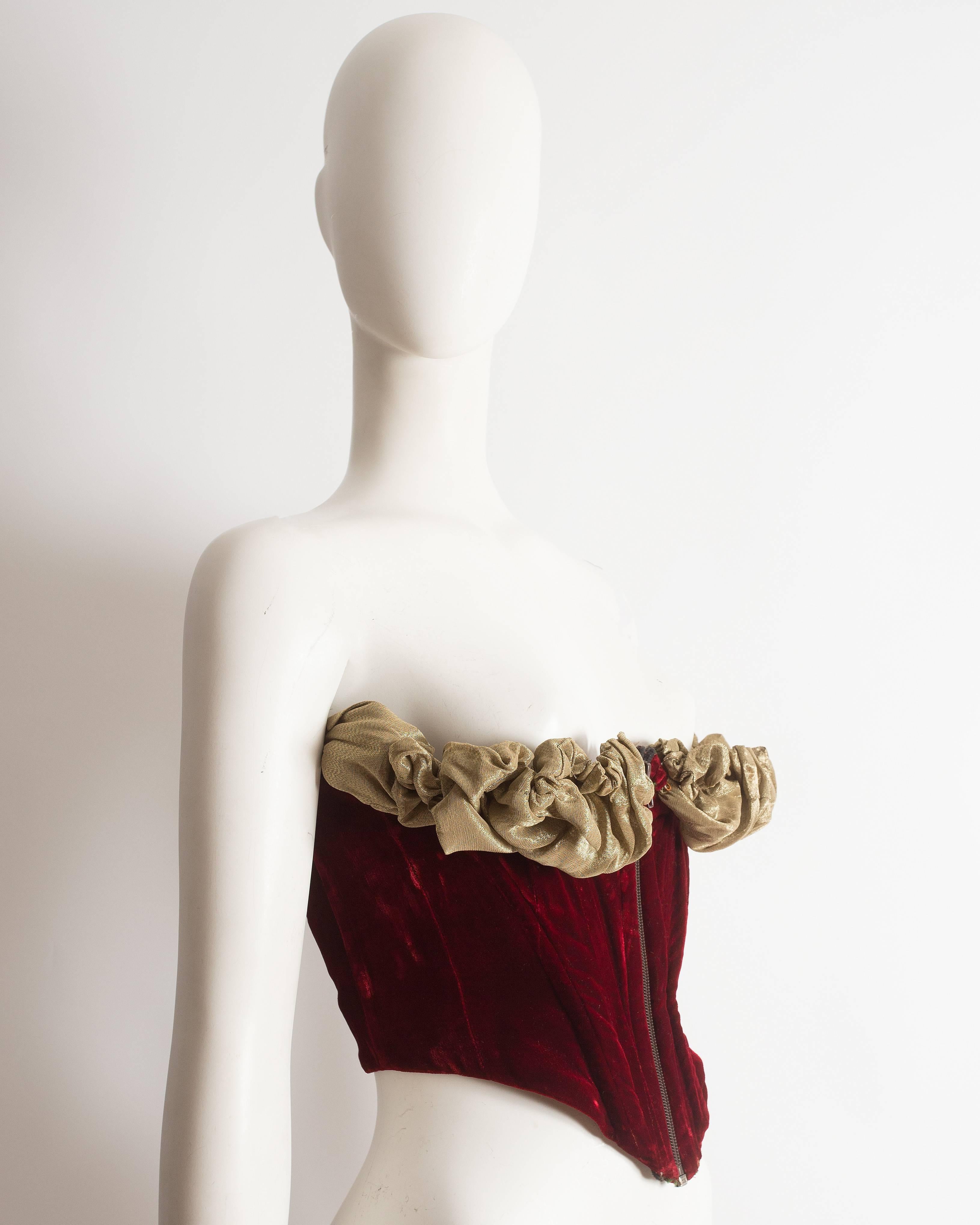 Brown Vivienne Westwood red velvet ‘Voyage to Cythera’ corset, circa 1989