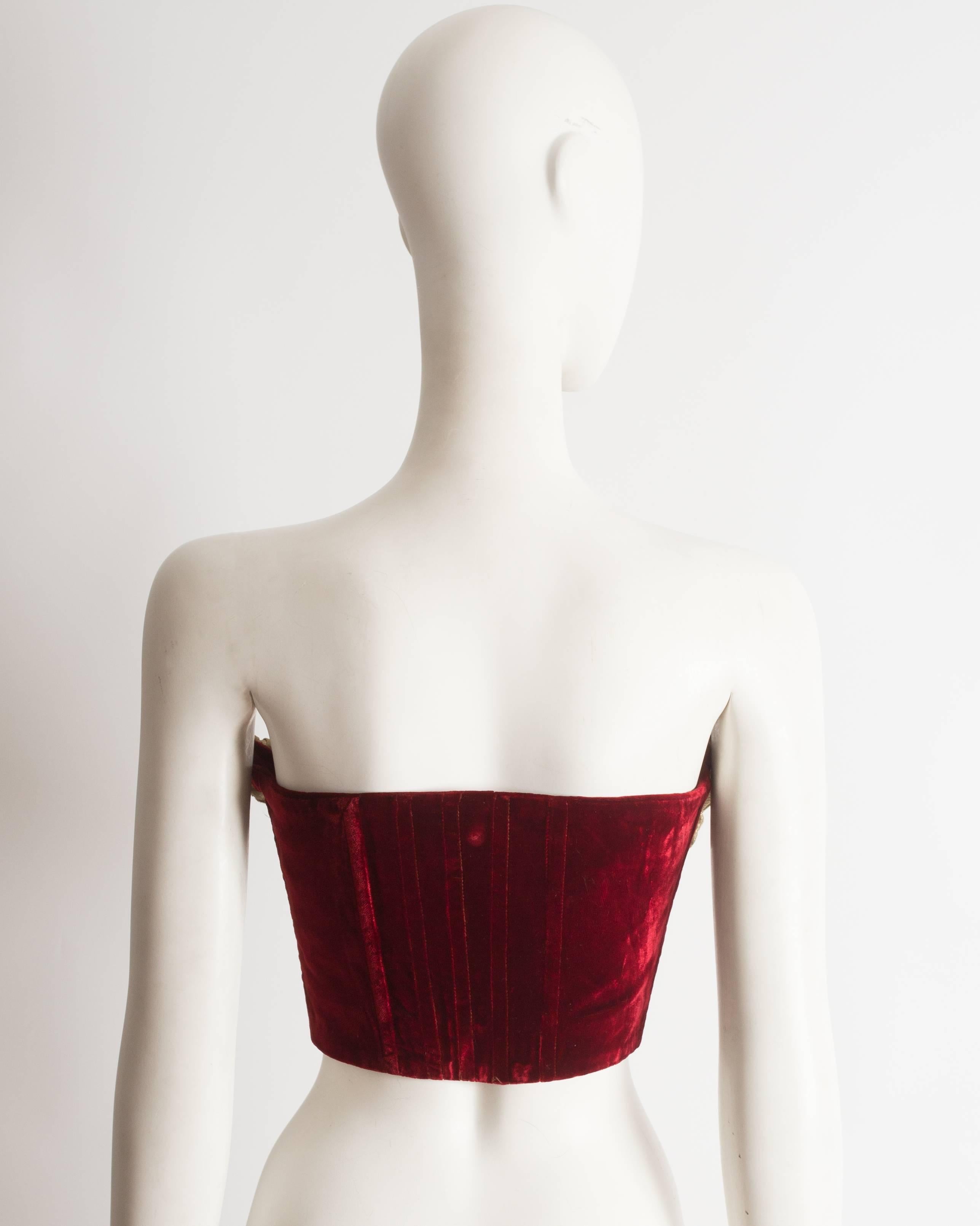 Vivienne Westwood red velvet ‘Voyage to Cythera’ corset, circa 1989 In Good Condition In London, GB