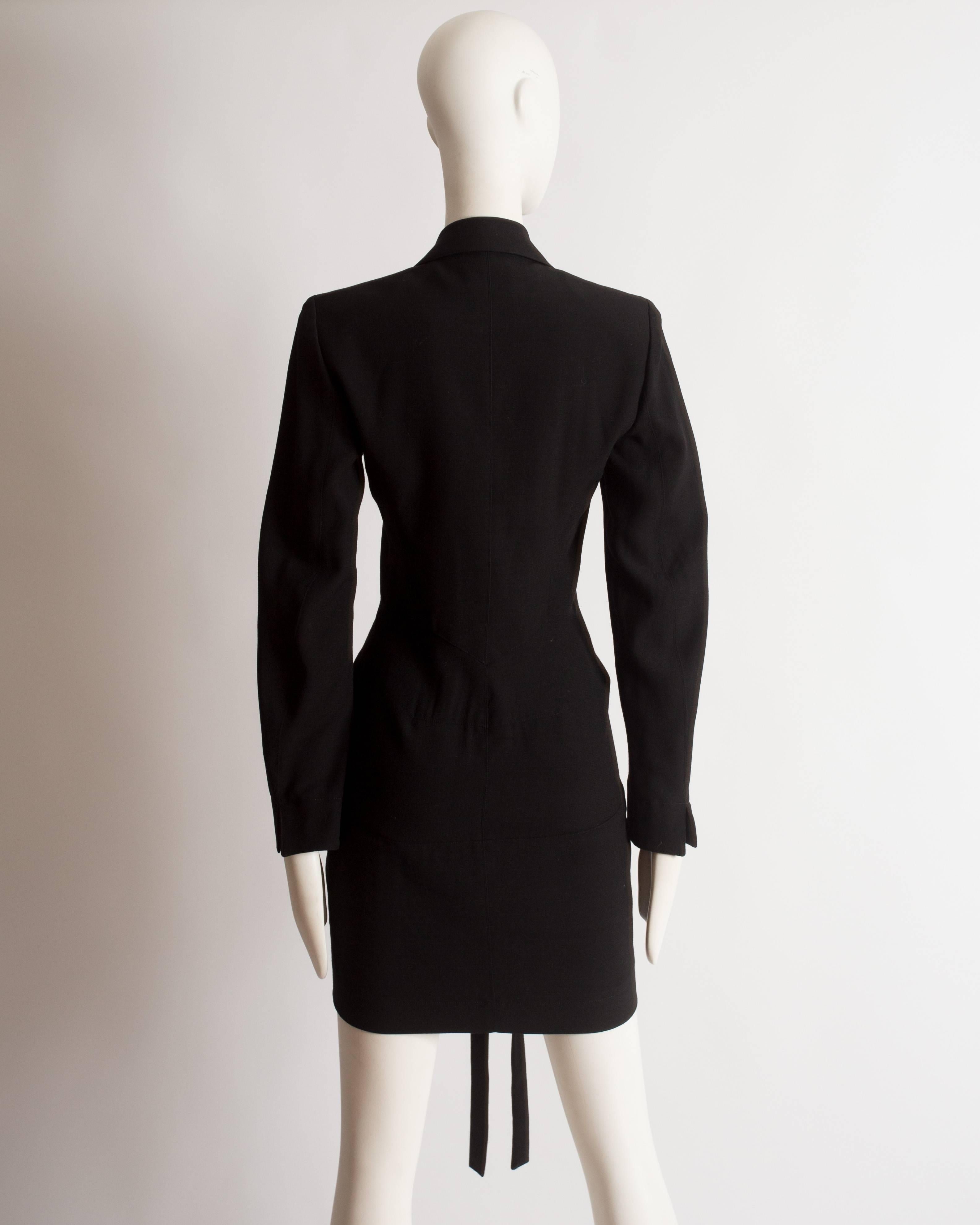 Alaia black wool mini dress, AW 1988 3