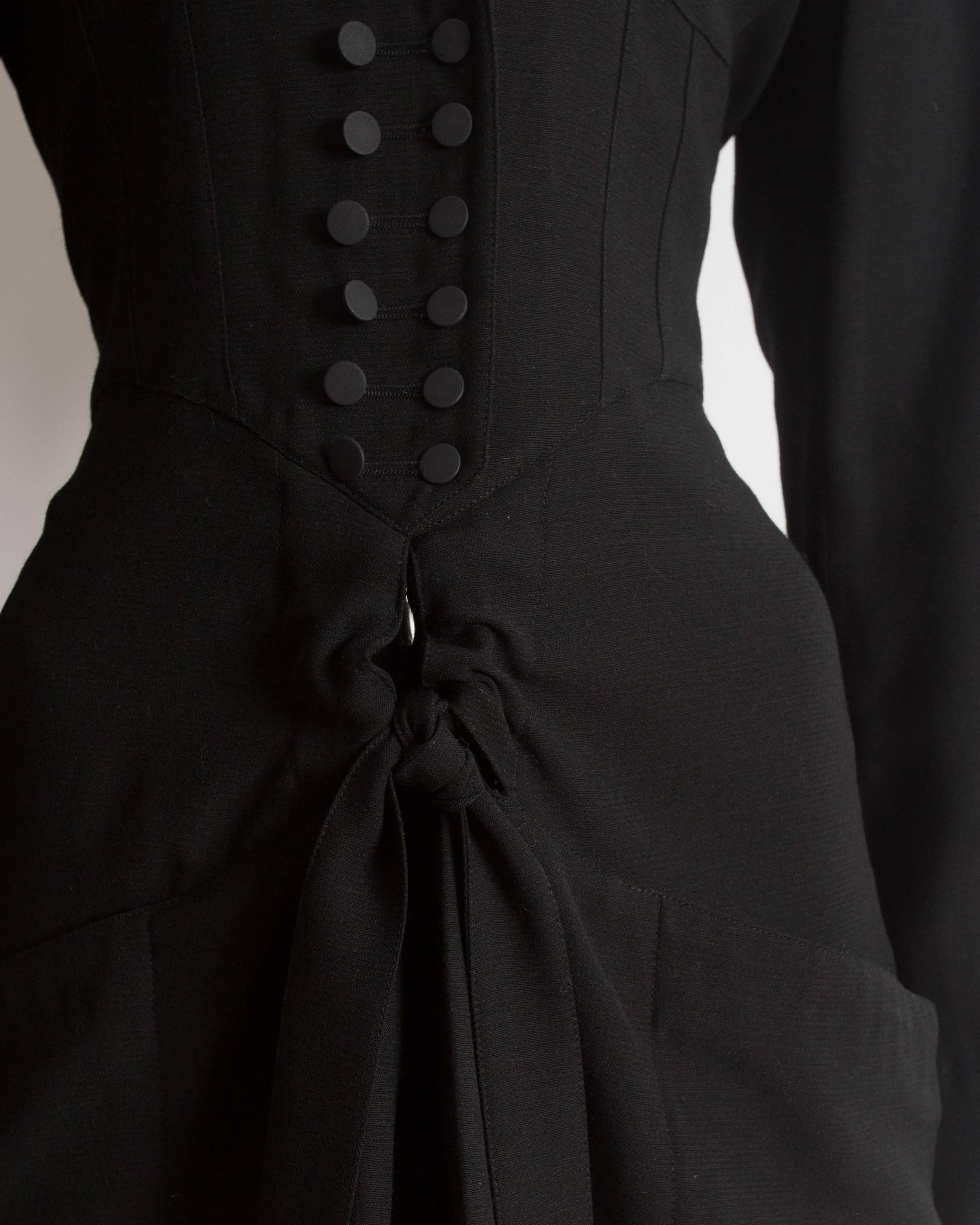 Alaia black wool mini dress, AW 1988 2