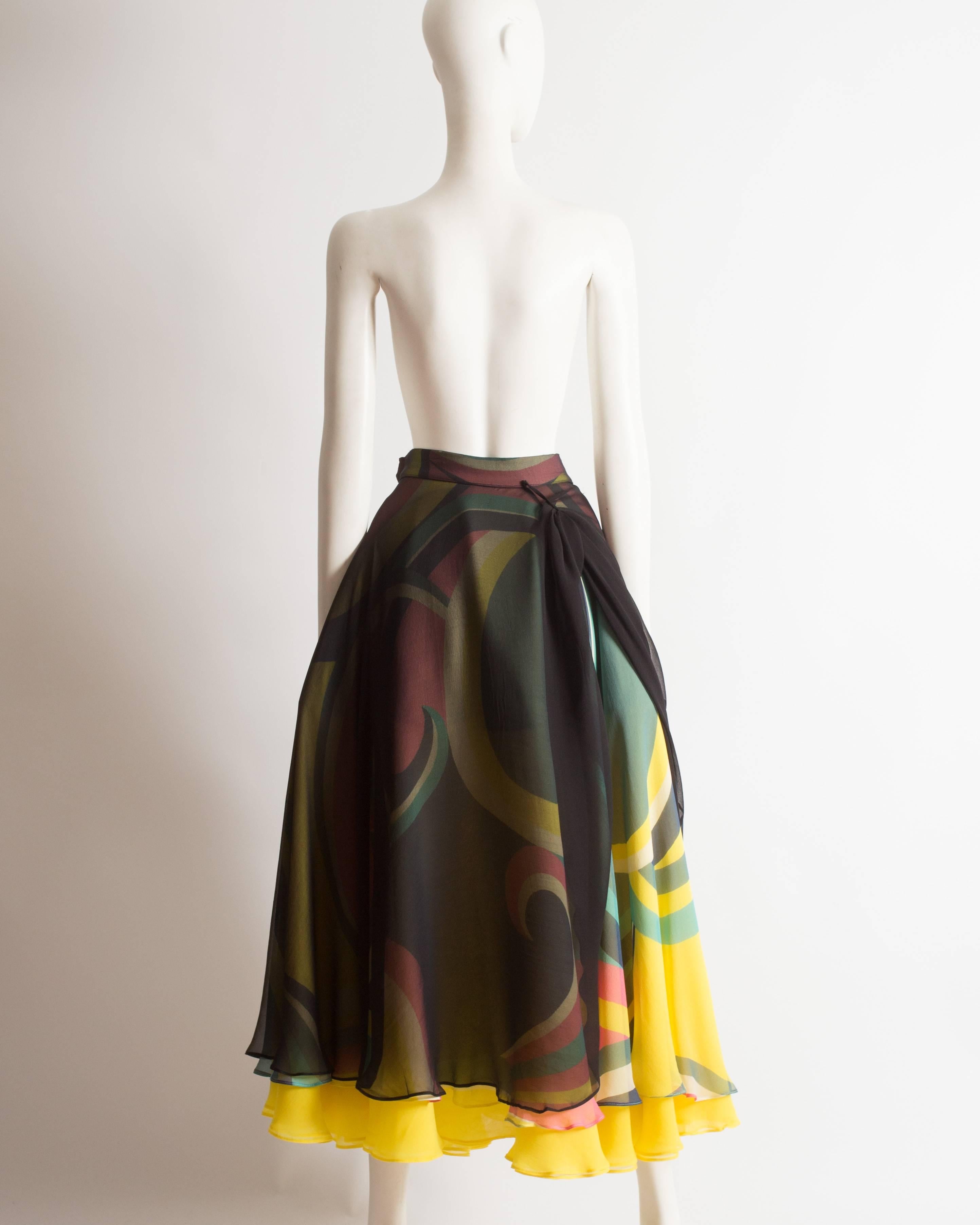 Yohji Yamamoto silk chiffon evening skirt,  AW 2005 1