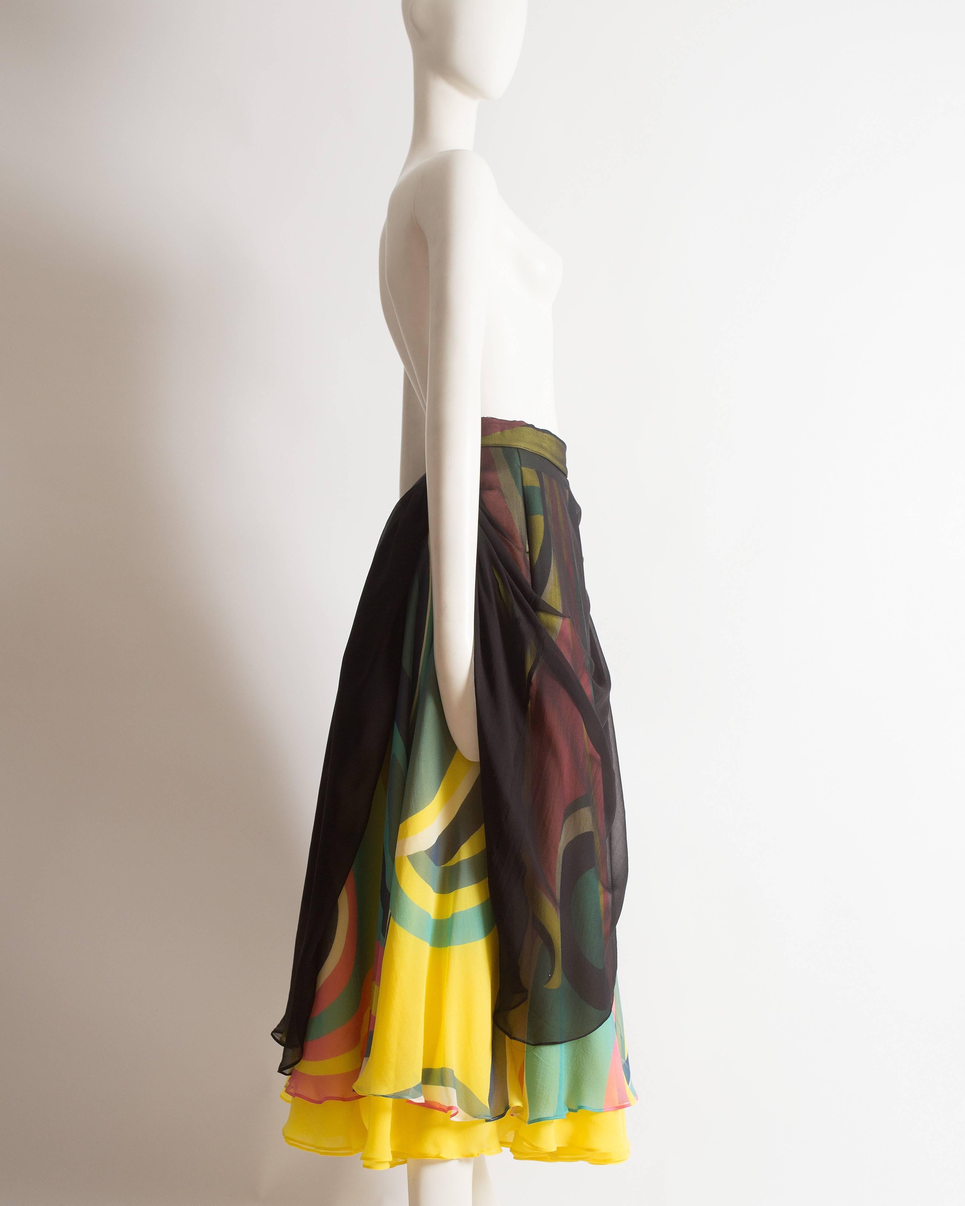Women's Yohji Yamamoto silk chiffon evening skirt,  AW 2005
