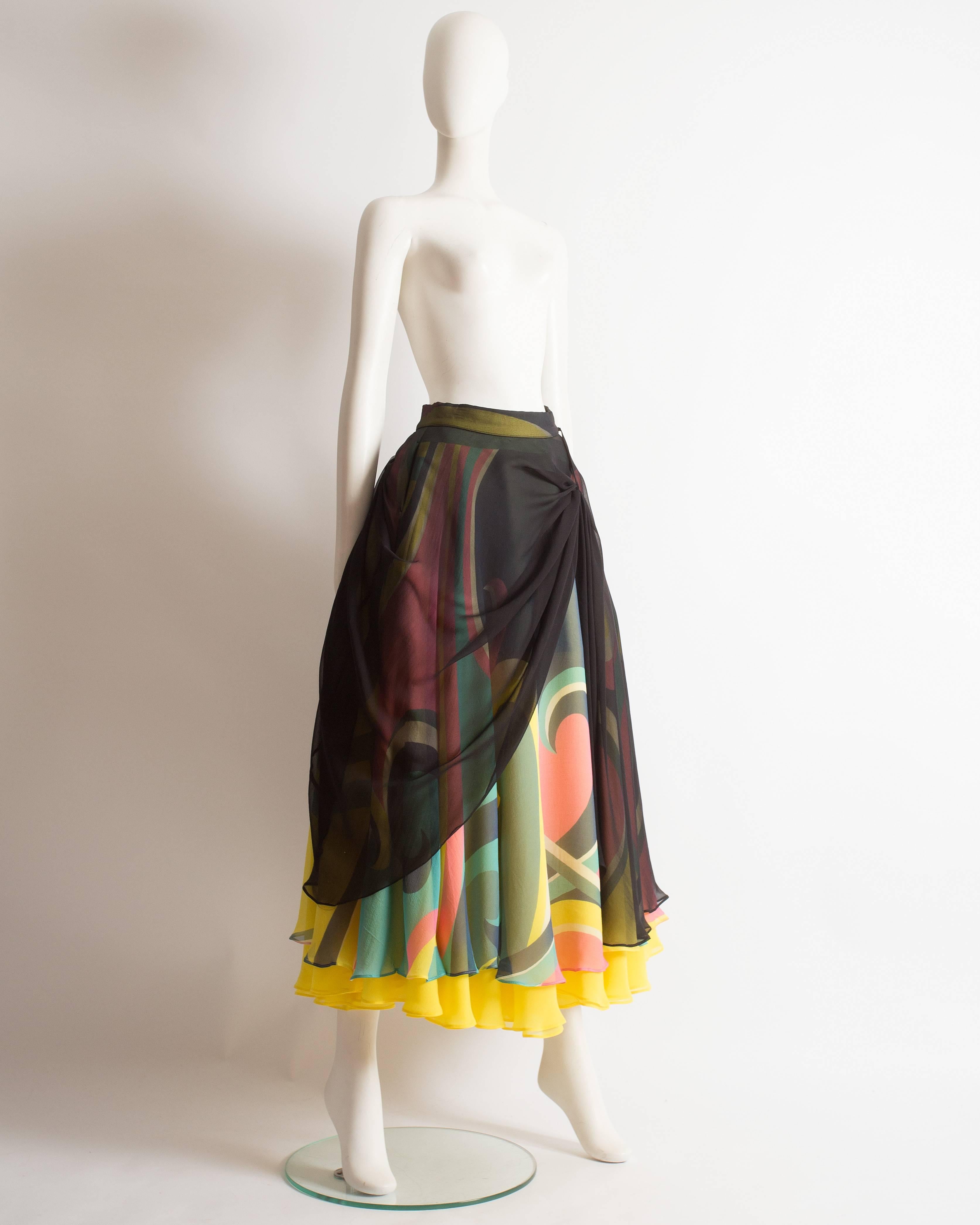 Yohji Yamamoto silk chiffon evening skirt,  AW 2005 In Good Condition In London, GB