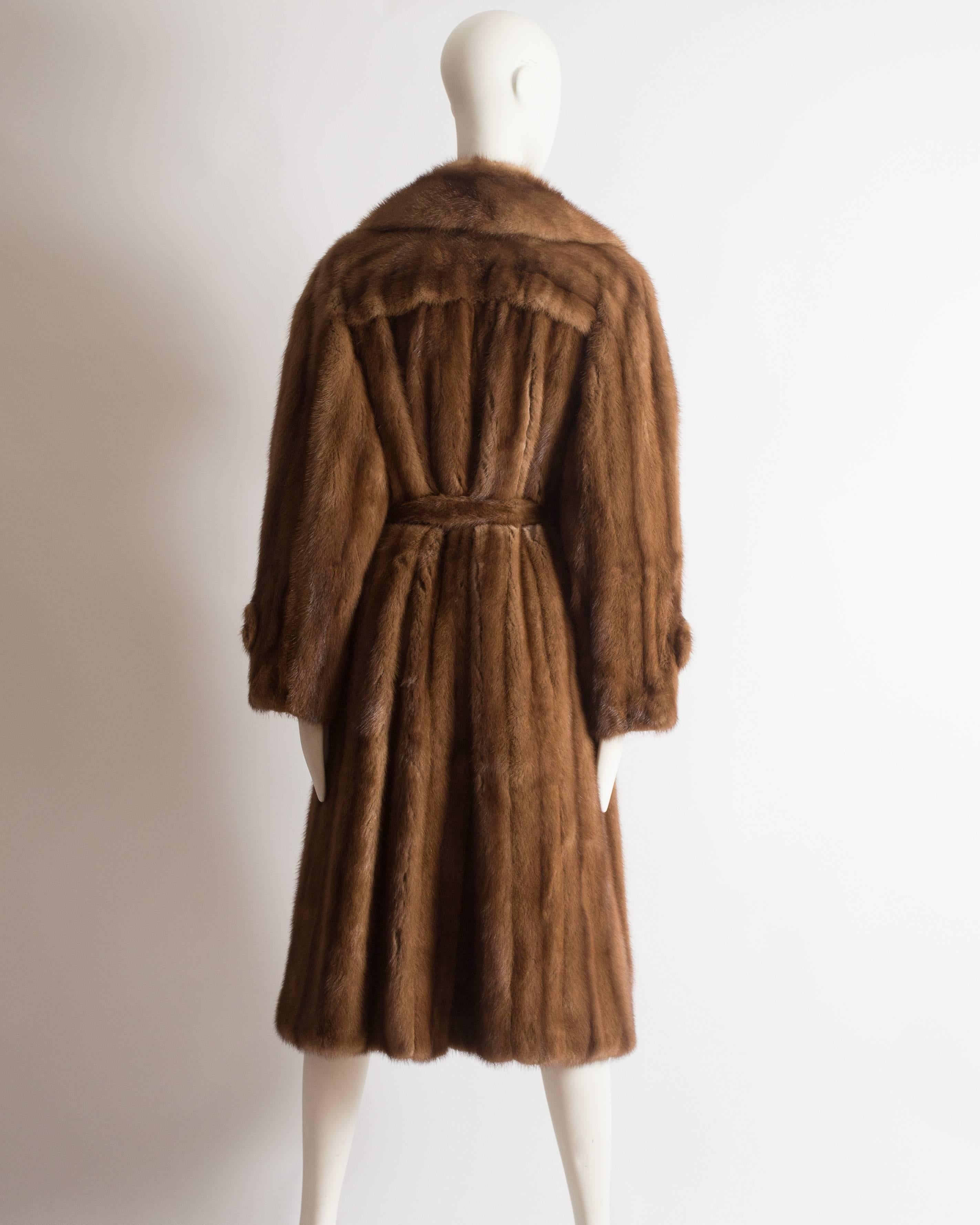 Christian Dior Haute Couture wild mink coat, circa 1960s In Excellent Condition In London, GB