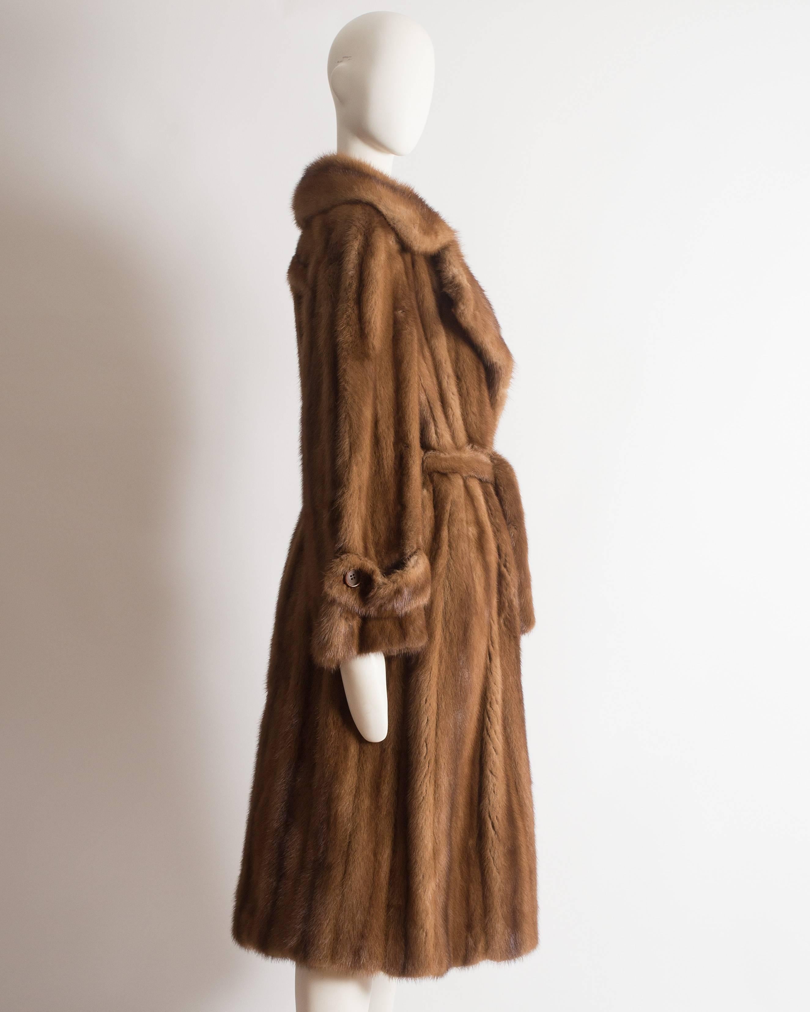Brown Christian Dior Haute Couture wild mink coat, circa 1960s