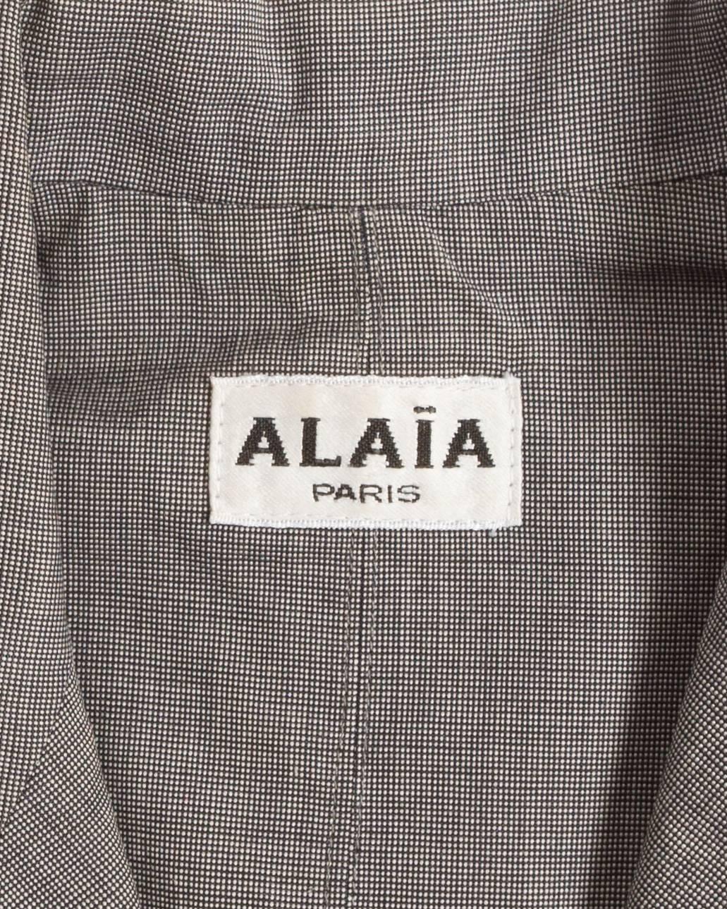 Azzedine Alaia grey cotton cropped blazer and mini shorts set, ss 1988 2