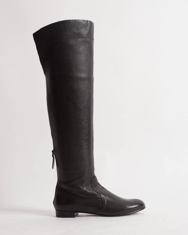 Alaia black leather riding boots, size 37.5 For Sale at 1stDibs