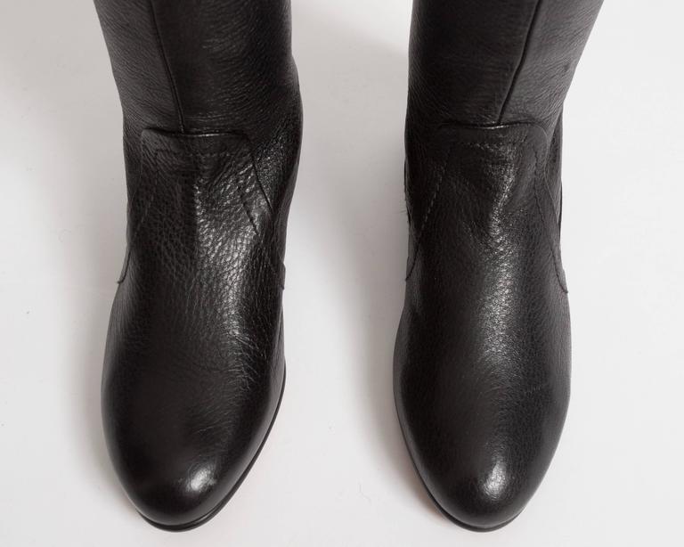 Alaia black leather riding boots, size 37.5 For Sale 1