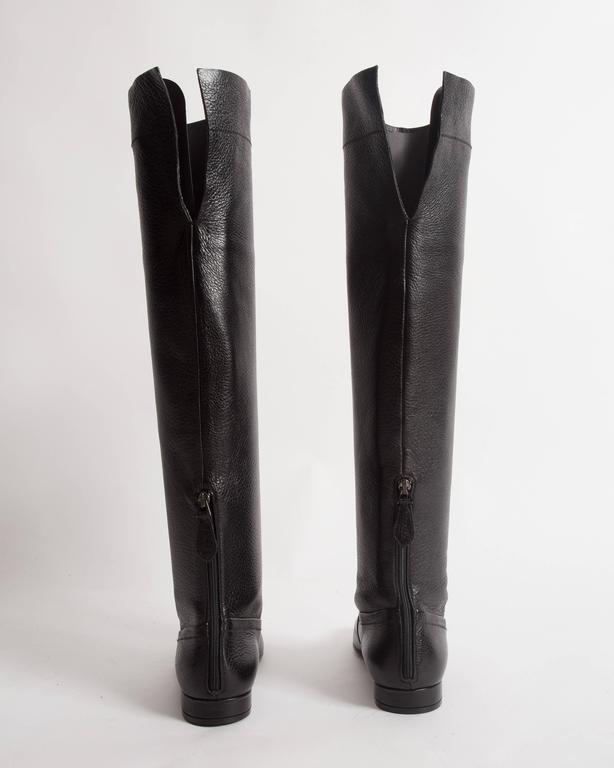 Alaia black leather riding boots, size 37.5 For Sale 2