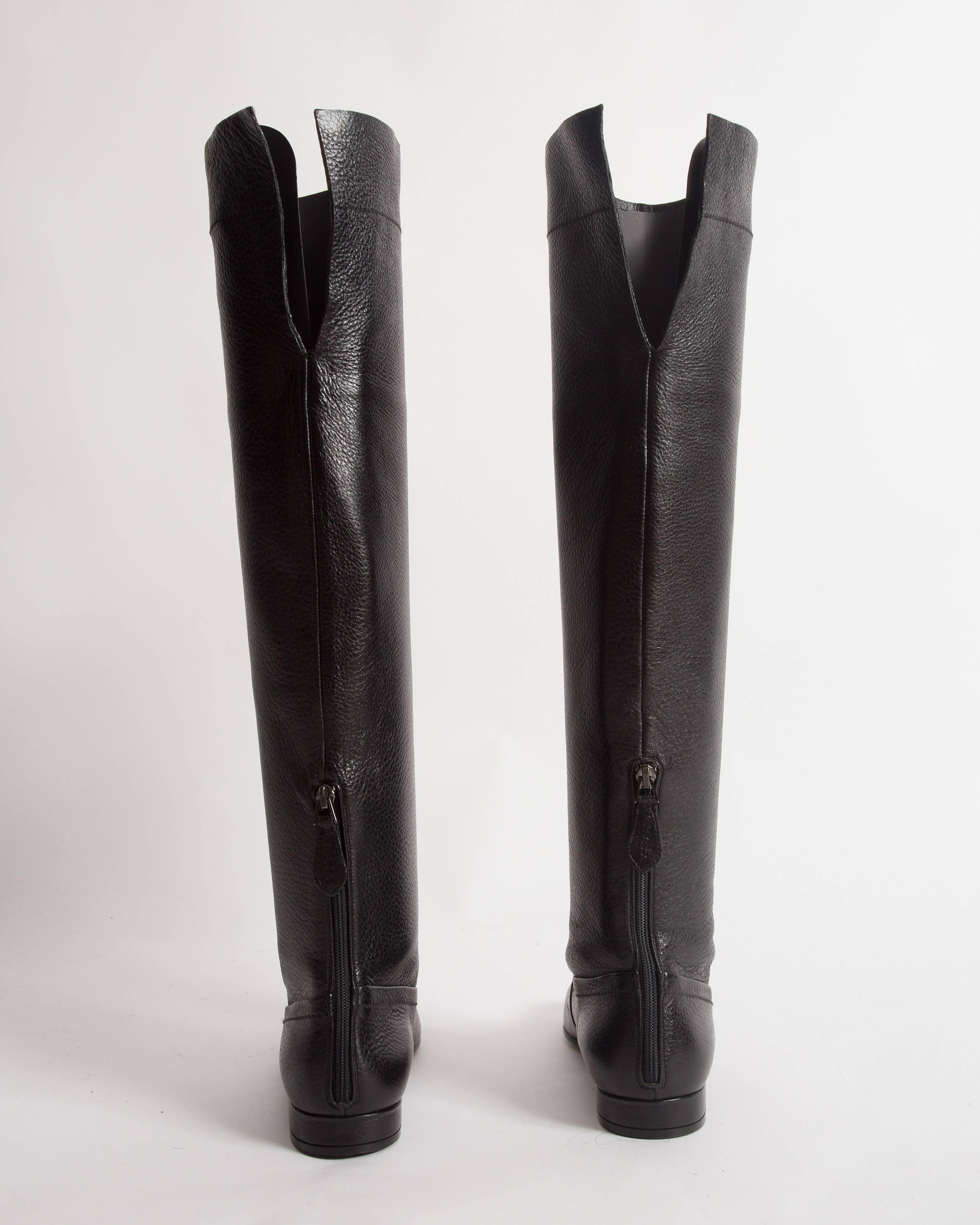 Alaia black leather riding boots, size 37.5 1