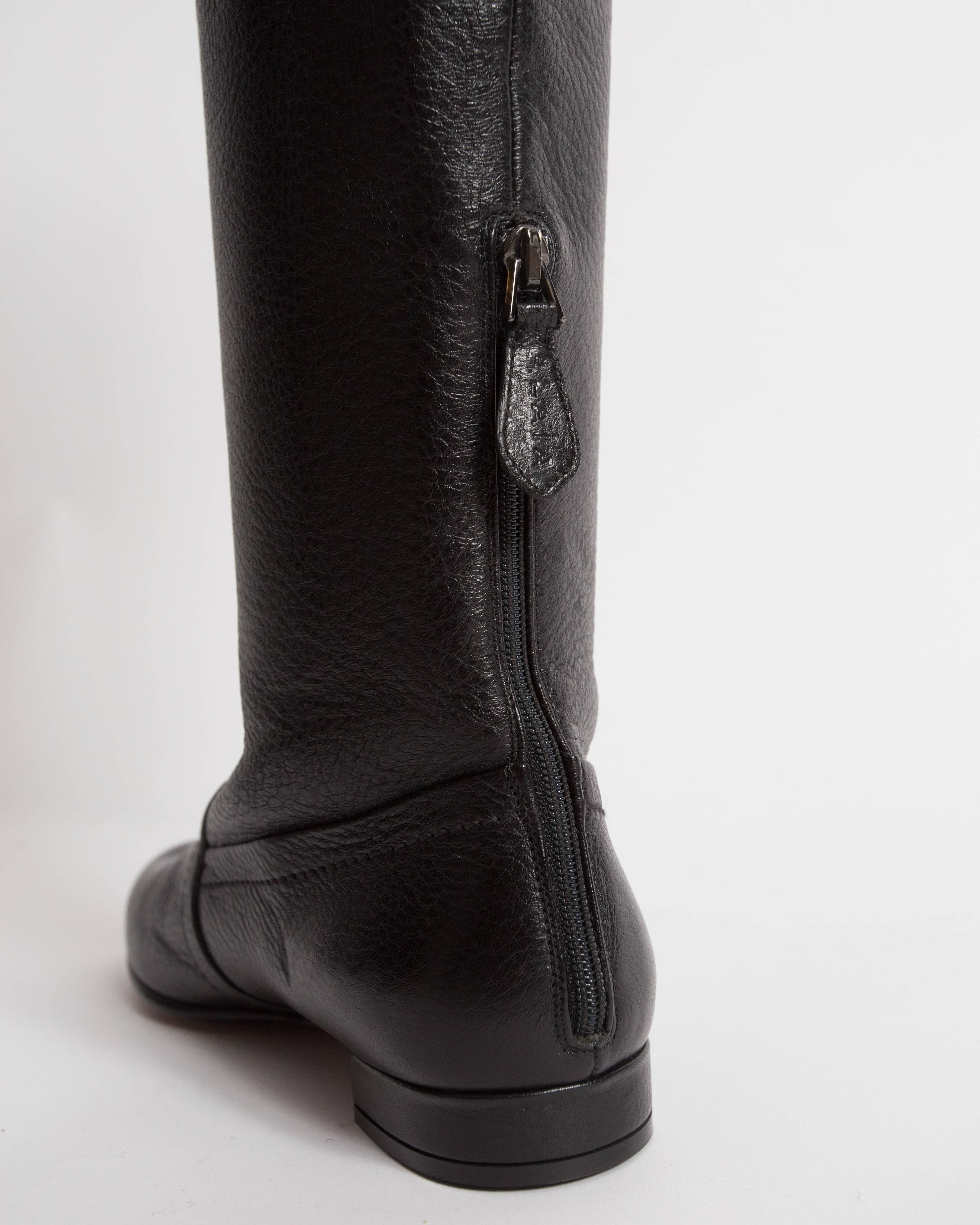 Alaia black leather riding boots, size 37.5 2