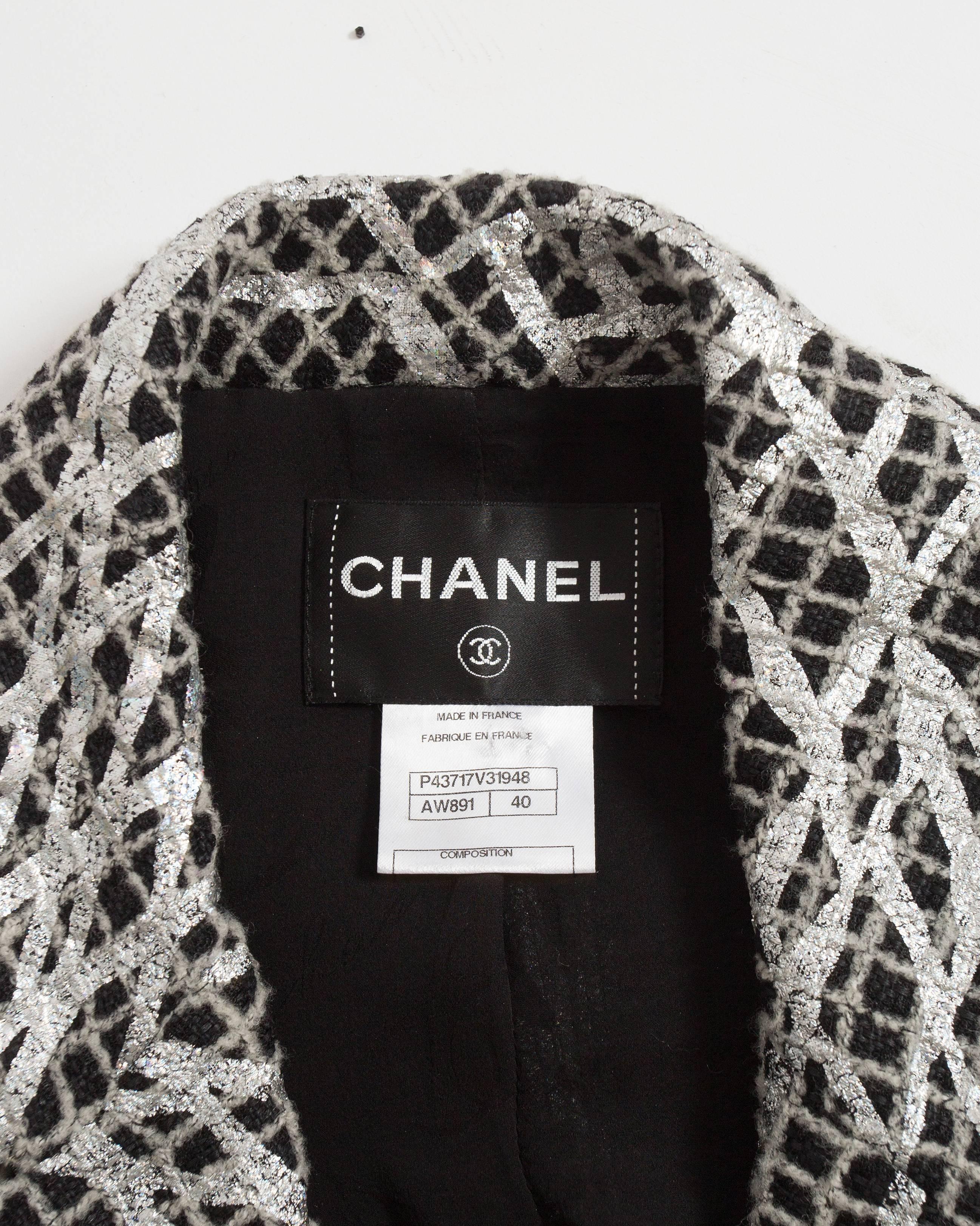 Chanel double breasted metallic silver evening jacket, SS 2012 4