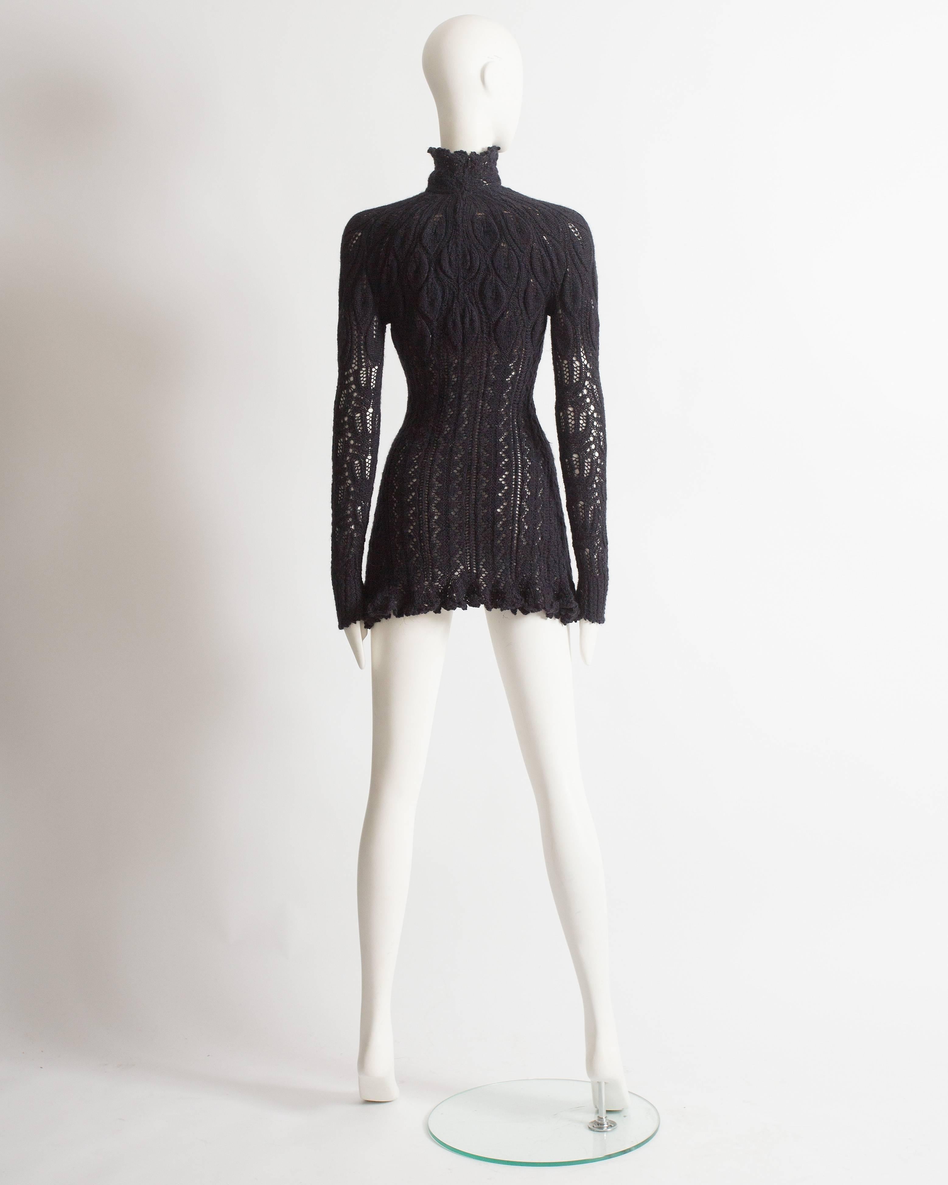 Vivienne Westwood corseted crochet knit mini dress, AW 1993 In Excellent Condition In London, GB