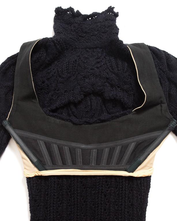 Vivienne Westwood corseted crochet knit mini dress, AW 1993 at 1stDibs | 93 vivienne  westwood crochet dress, vivienne westwood knit dress, vivienne westwood  black crochet mini dress