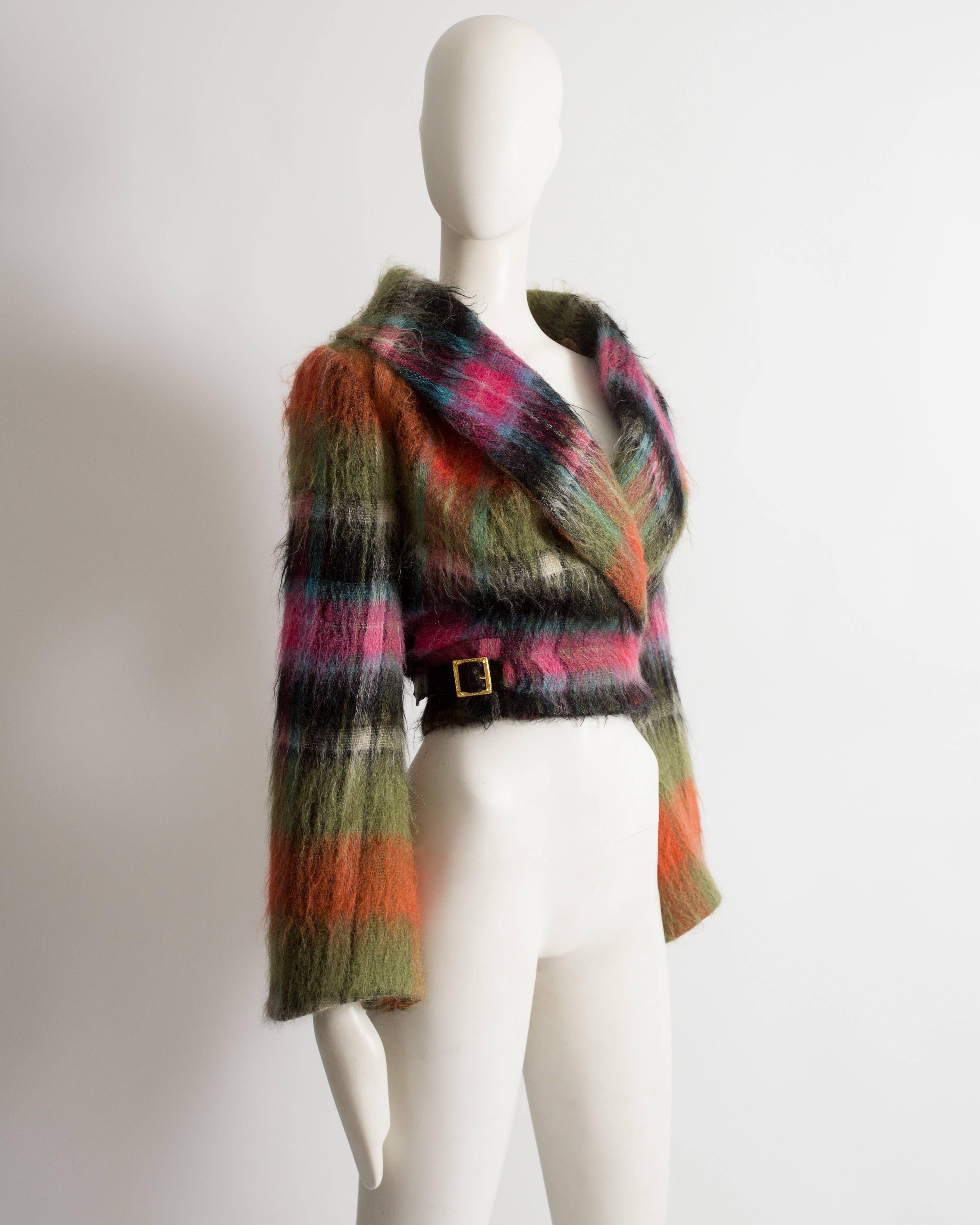Black Vivienne Westwood tartan mohair wool jacket, AW 1993