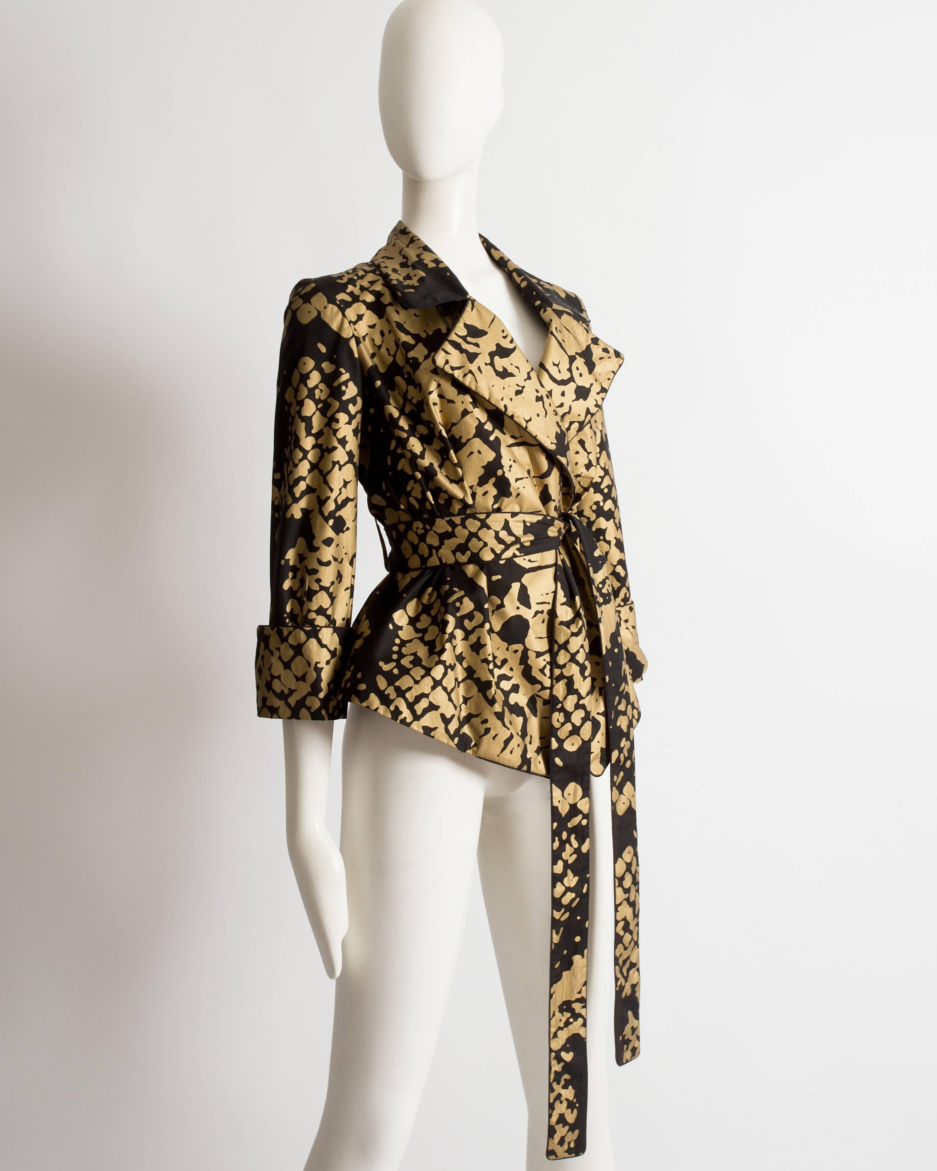 Black Yves Saint Laurent by Stefano Pilati black and gold evening jacket, circa 2008