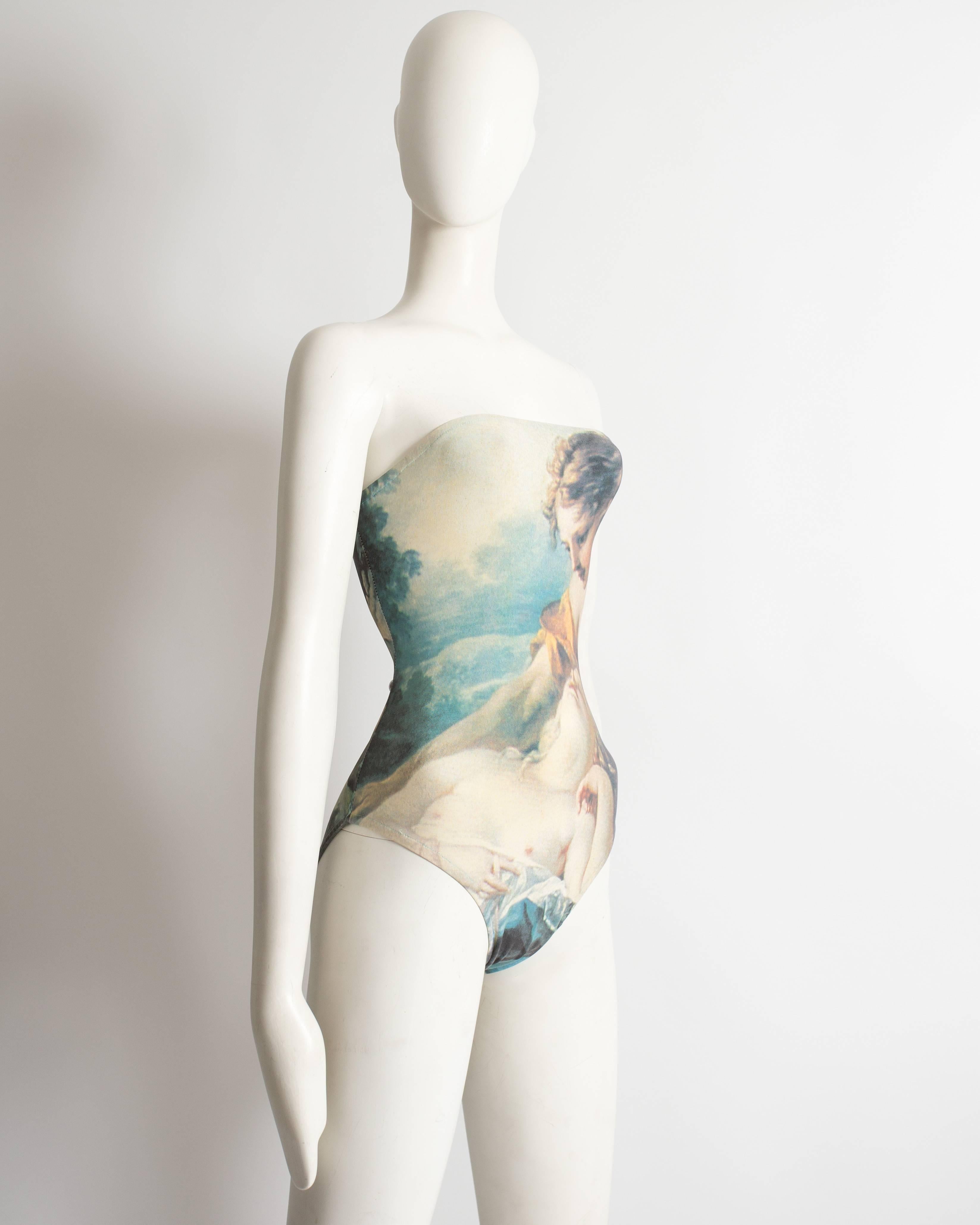 Vivienne Westwood Frühjahr-Sommer 1991 leotard mit Francois Boucher-Druck (Beige)
