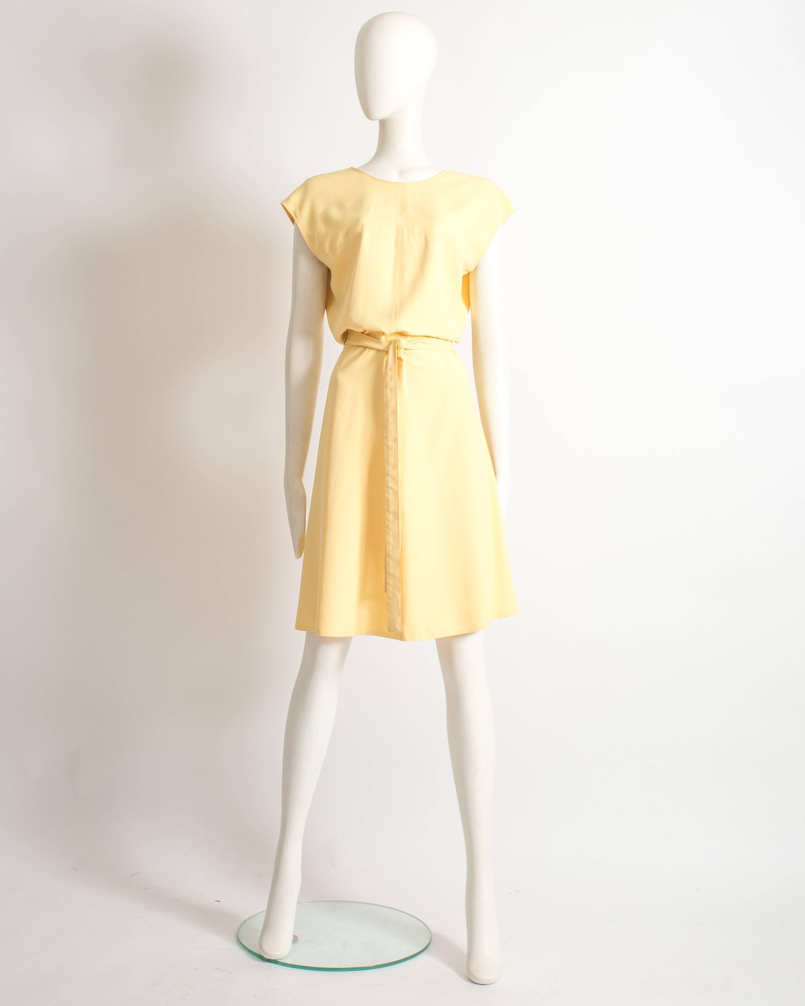 Yellow Alaia yellow cotton summer wrap dress, SS 1990