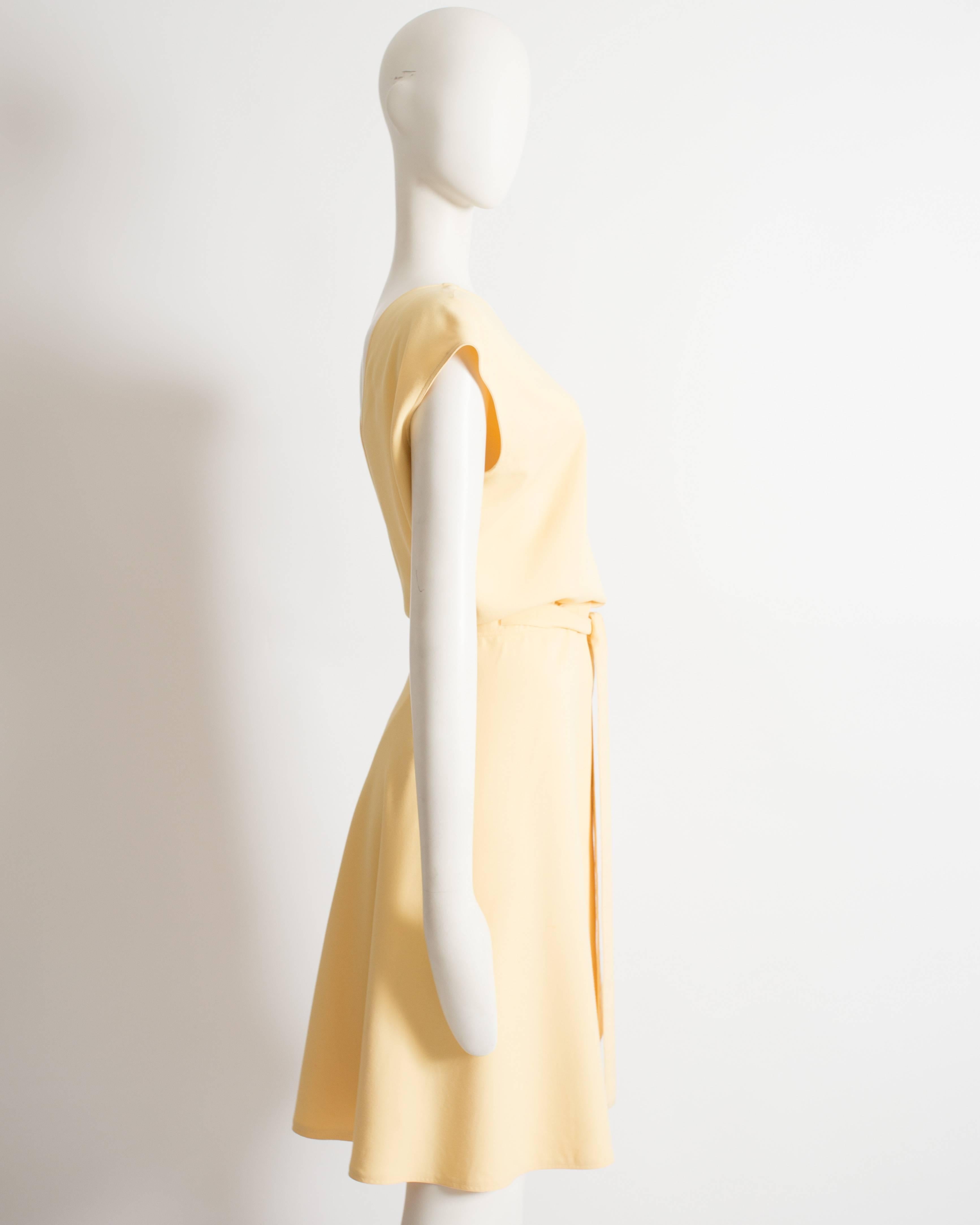 Alaia yellow cotton summer wrap dress, SS 1990 1